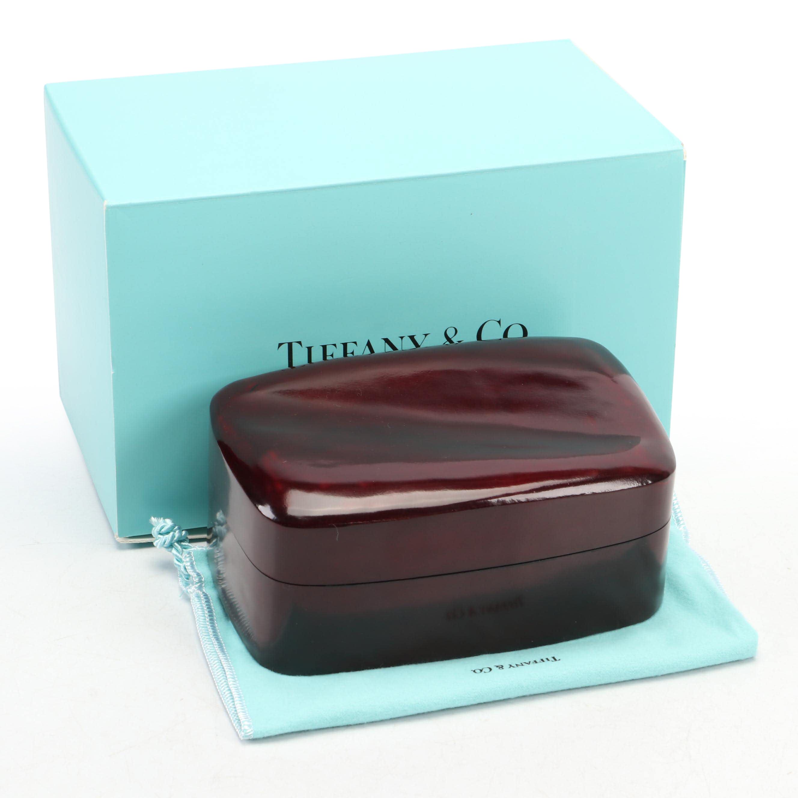 Elsa Peretti for Tiffany & Co. "Wave" Leather Jewelry Box