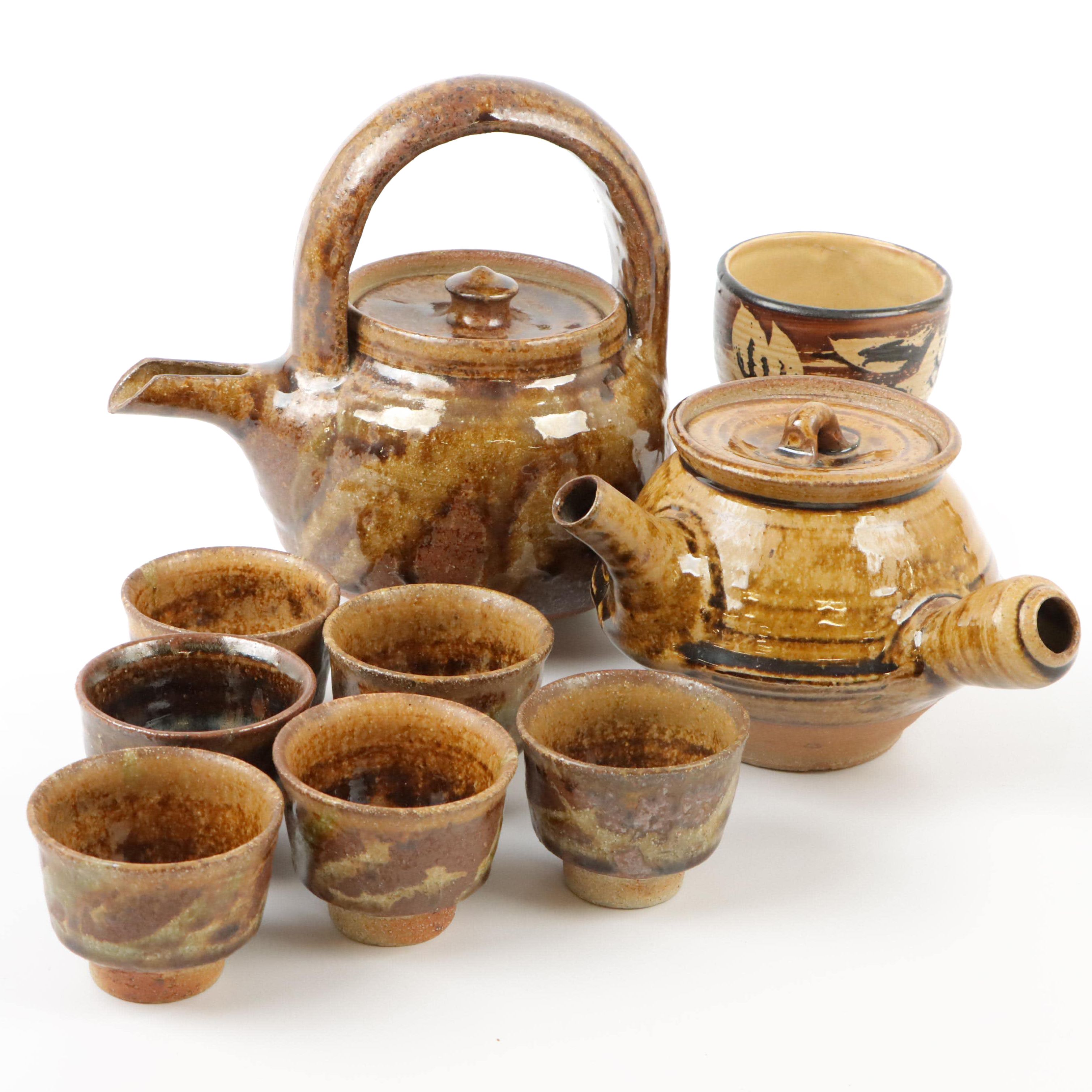 Kyusu Japanese Tea Set, Signed