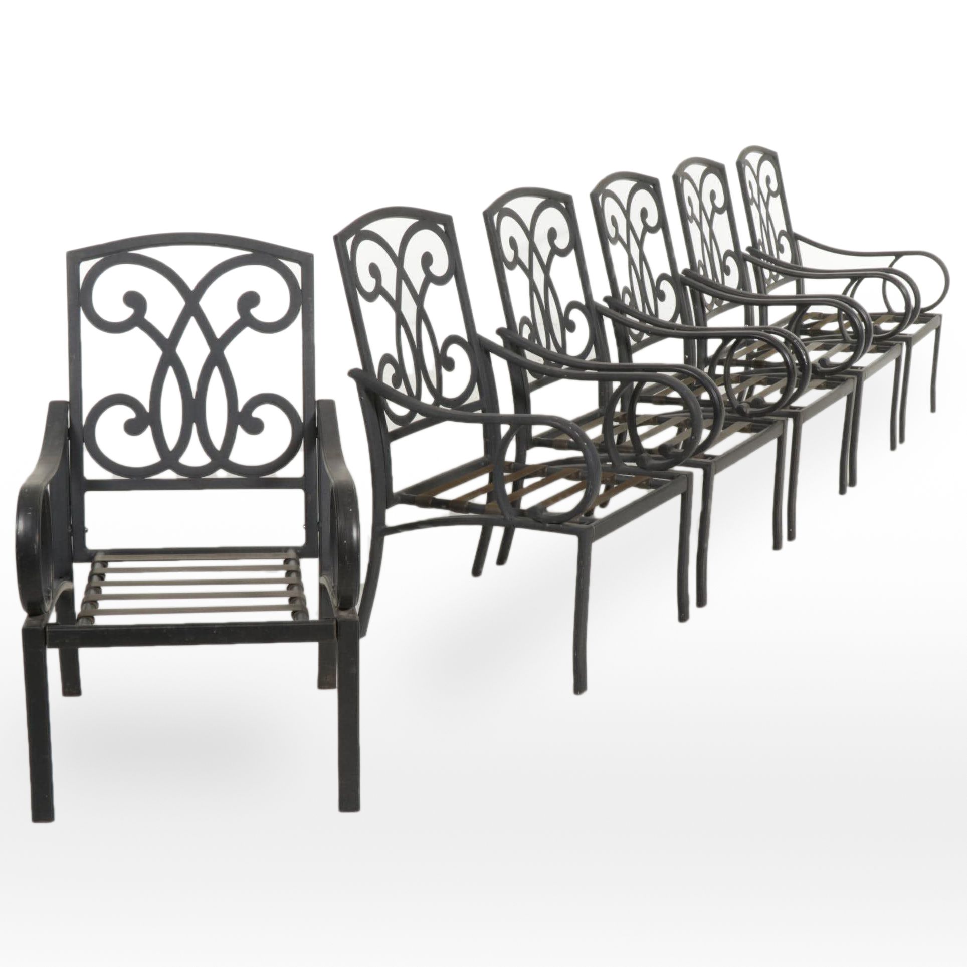 Set of Six Martha Stewart Living Cast Aluminum Patio Chairs