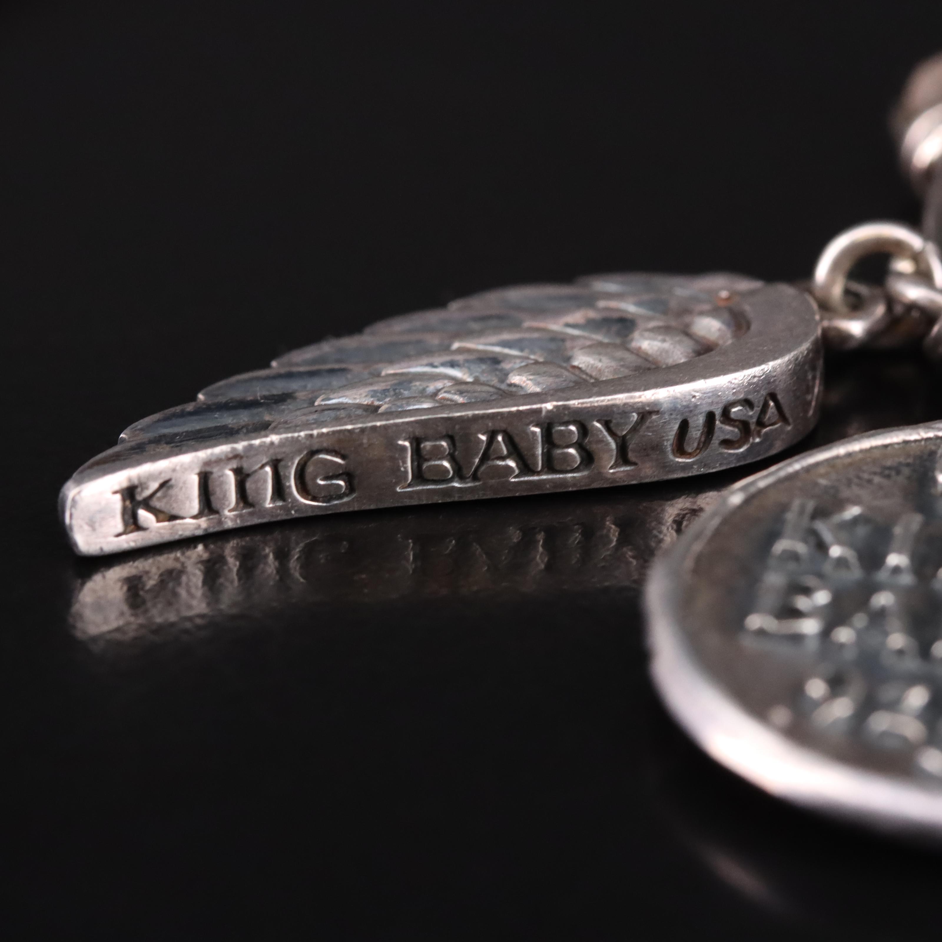 King Baby Sterling Wing and Heart Necklace