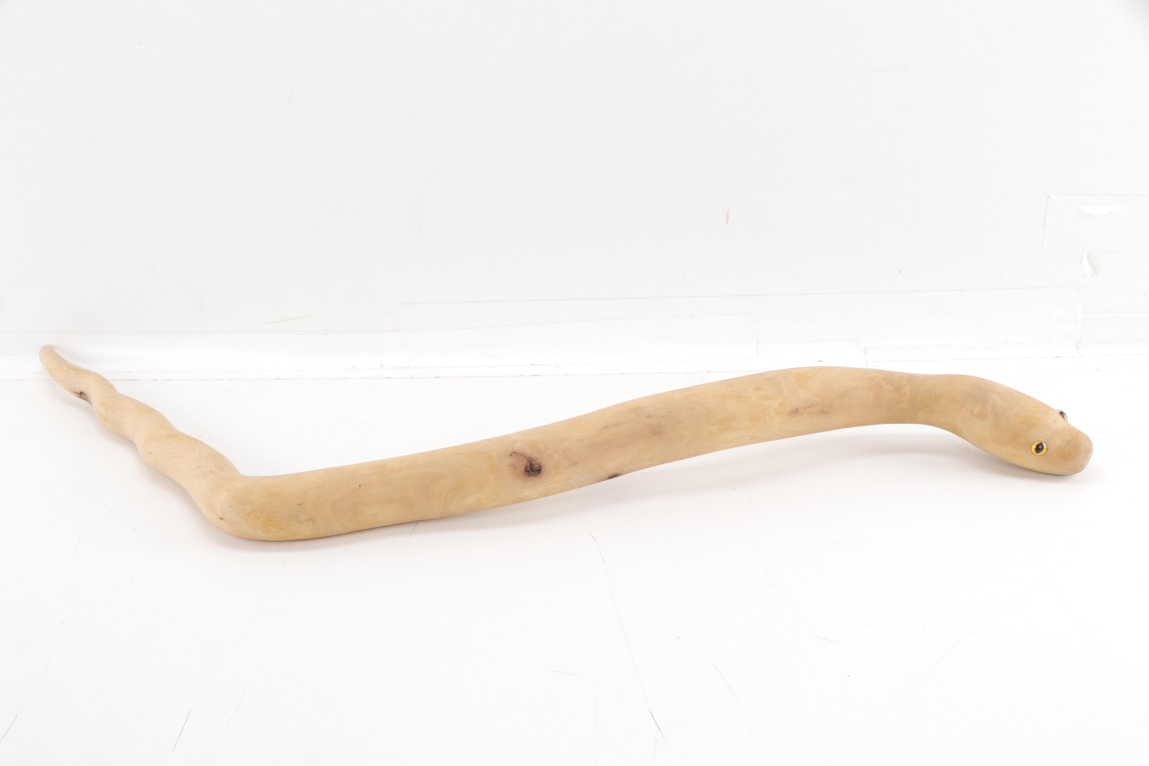 Folk Art Hand-Carved Wooden Snakes