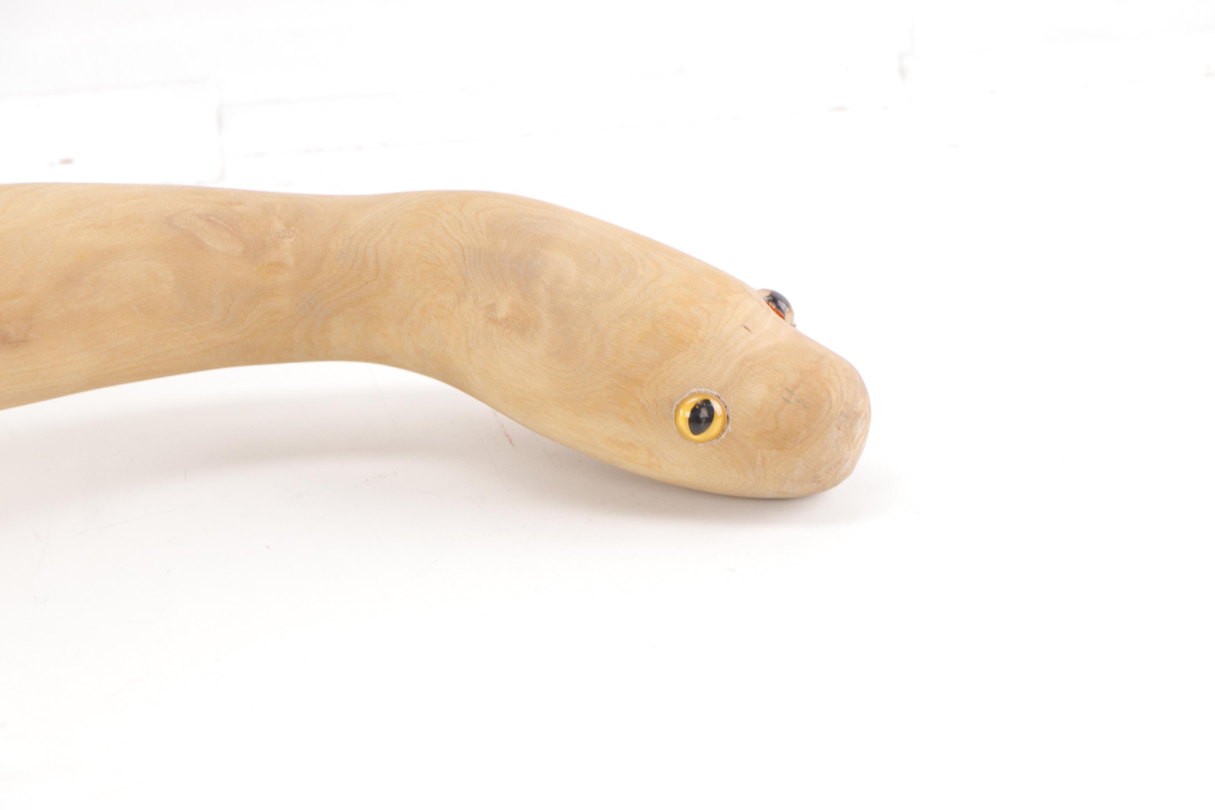 Folk Art Hand-Carved Wooden Snakes