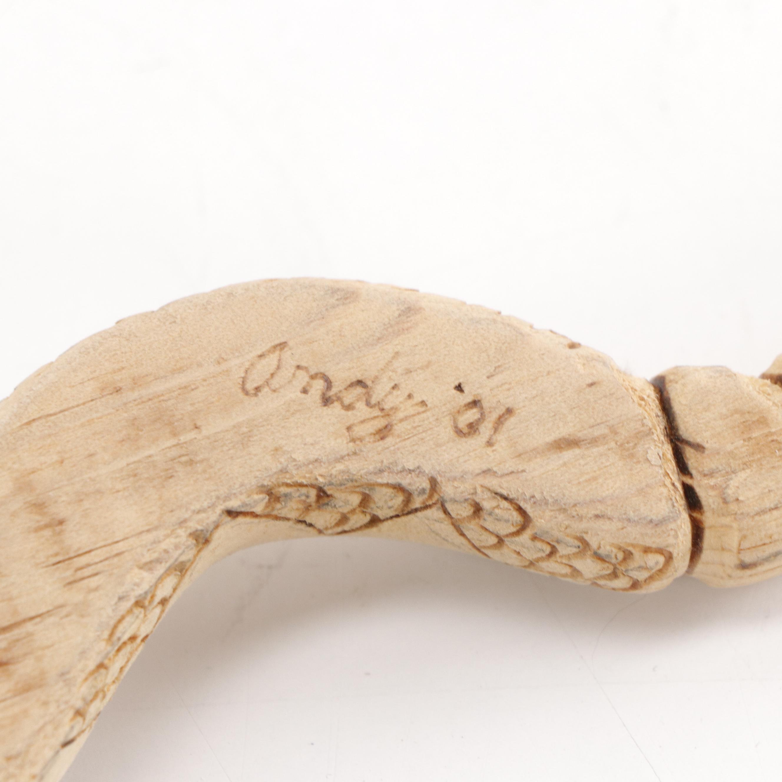 Folk Art Hand-Carved Wooden Snakes