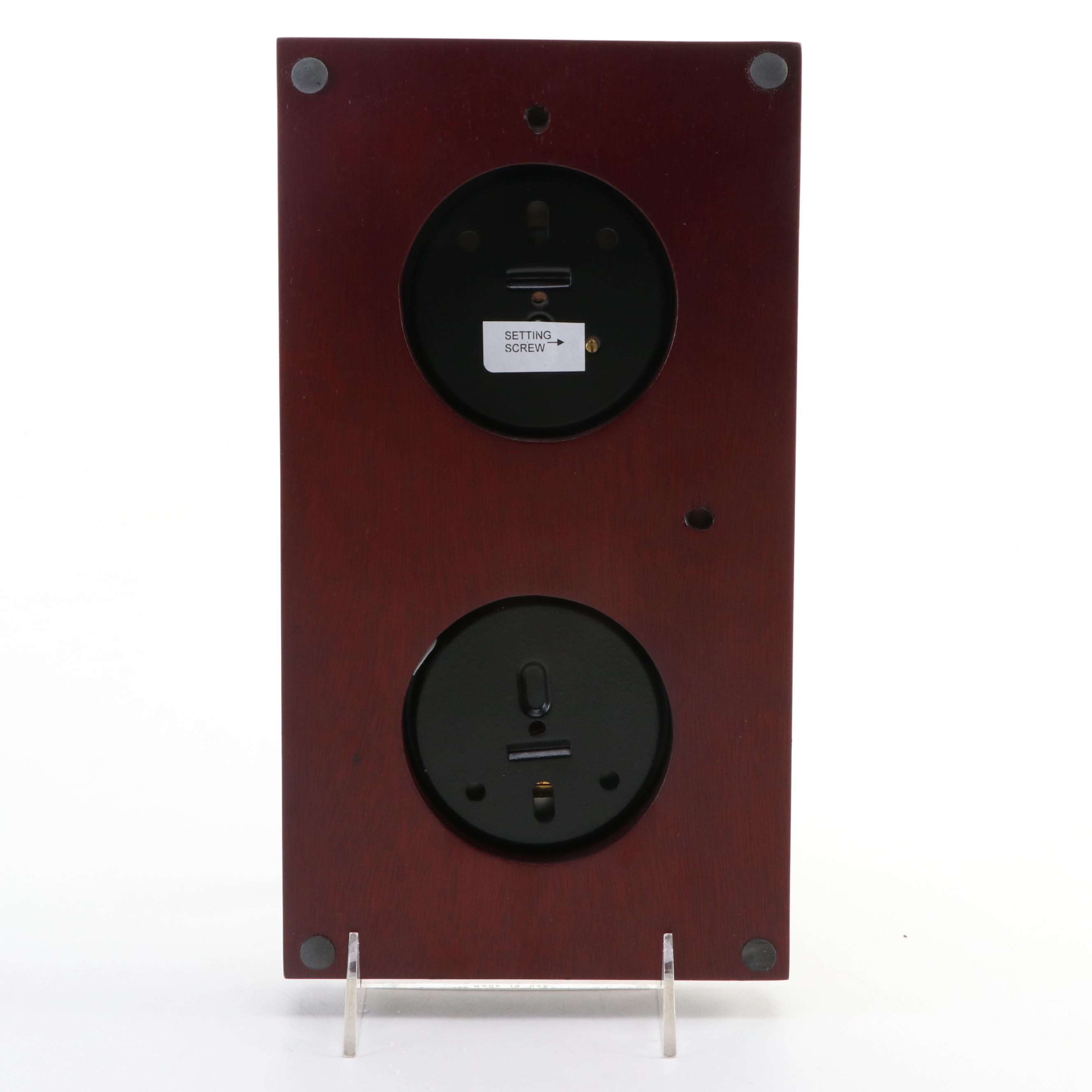 Chass Quartz Desk Clock with Bey-Berk Wall Hanging Thermometer & Barometer Set