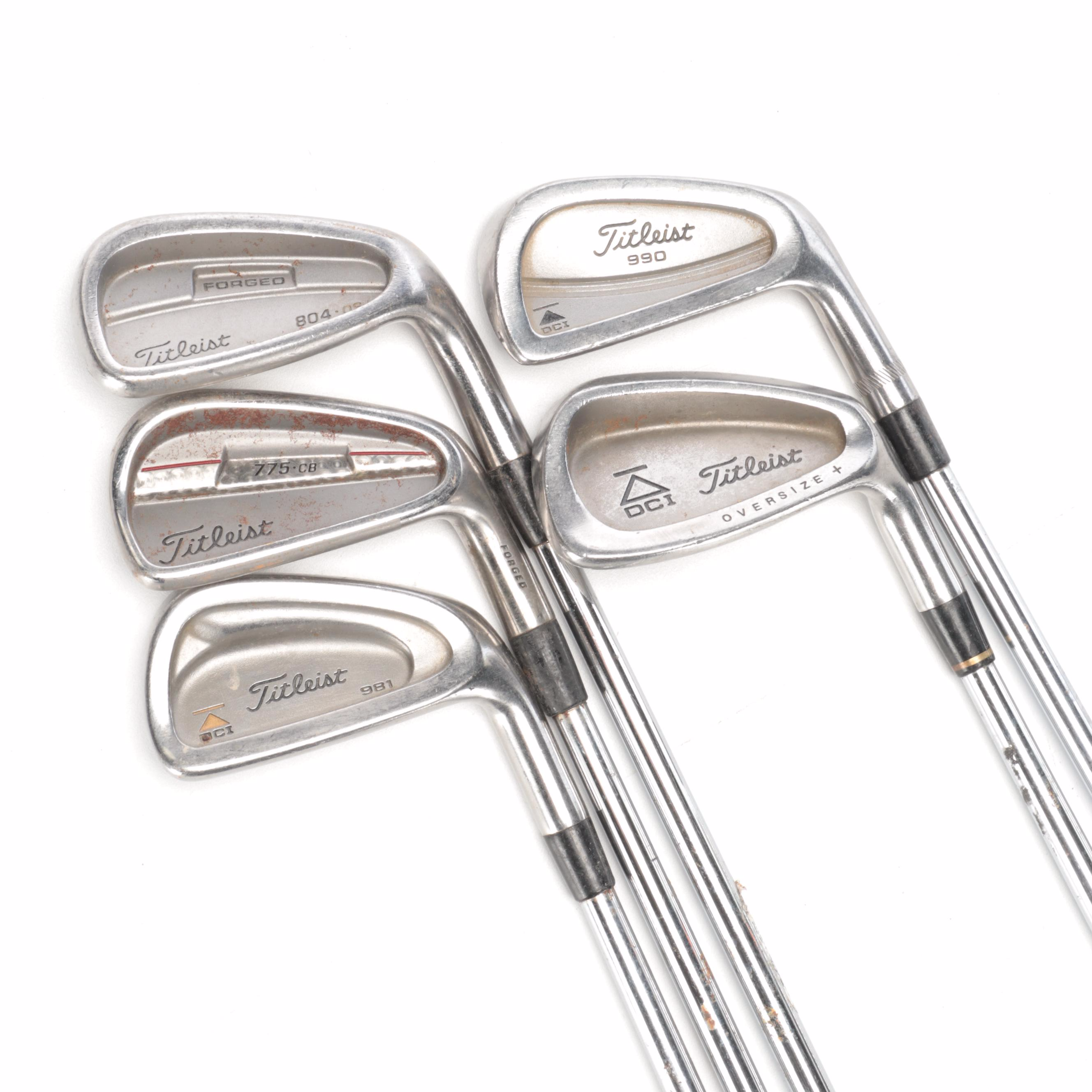 Titleist Irons, Cameron Putter and Titleist 20" Den Caddy Golf Bag