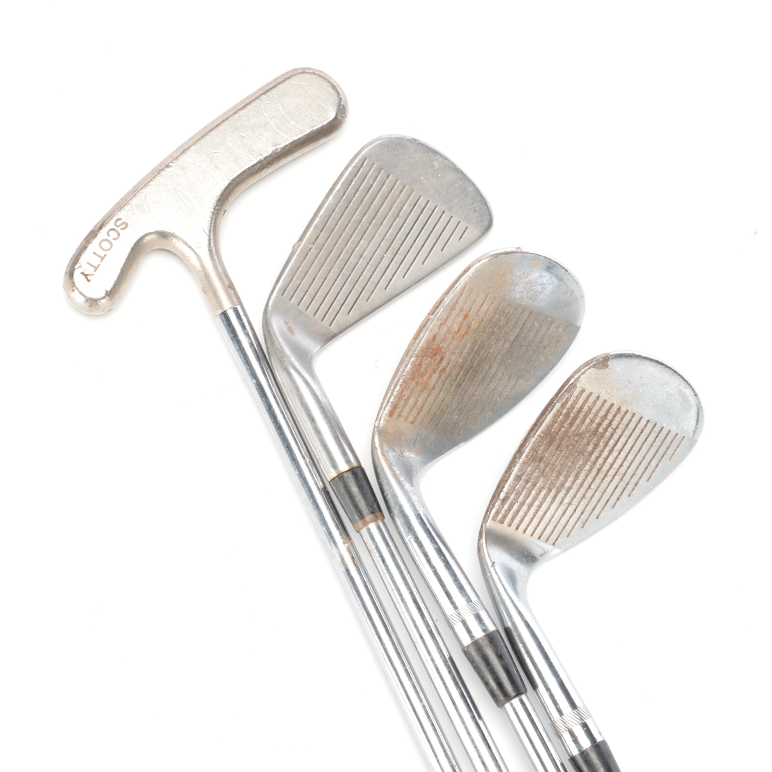 Titleist Irons, Cameron Putter and Titleist 20" Den Caddy Golf Bag