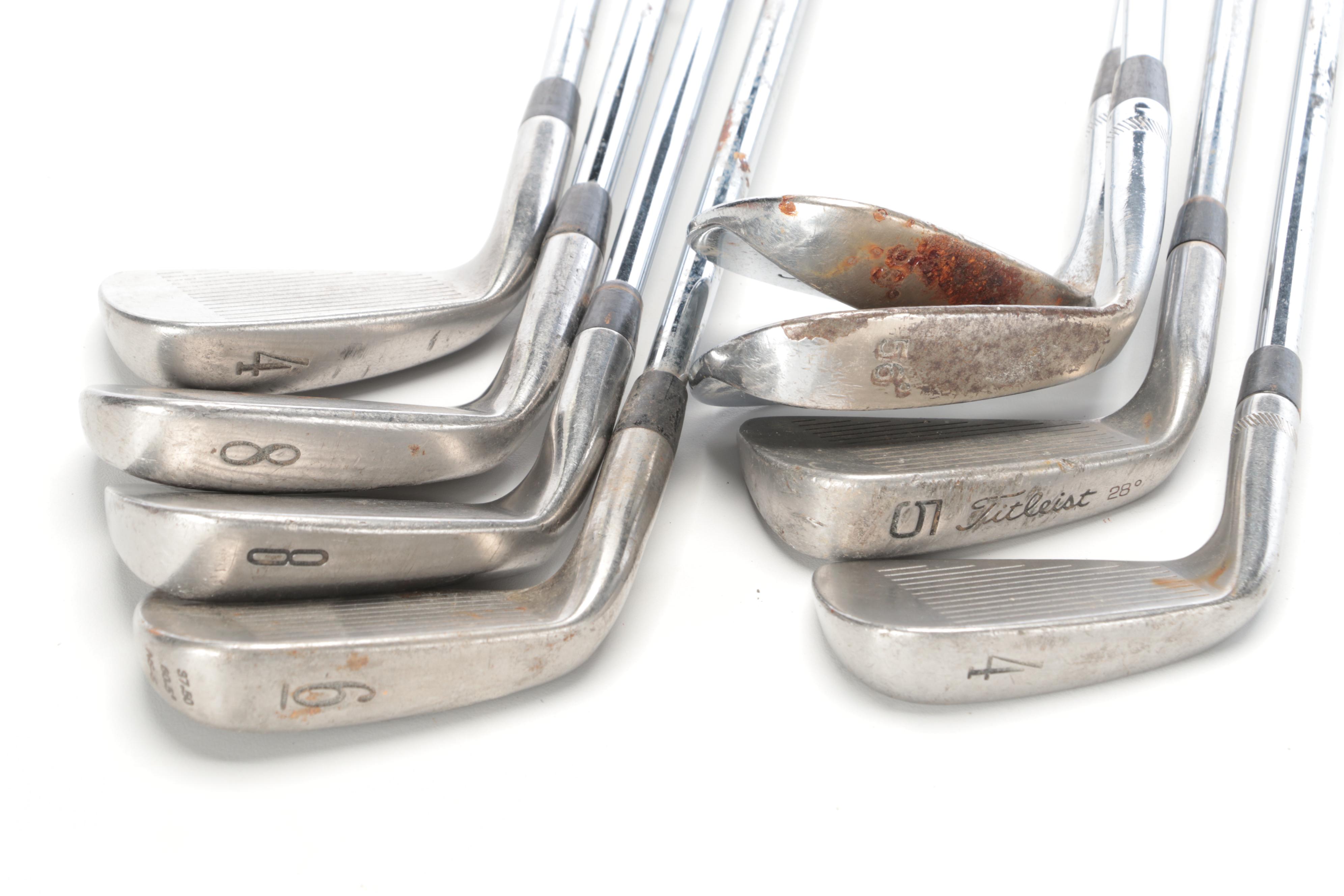 Titleist Irons, Cameron Putter and Titleist 20" Den Caddy Golf Bag