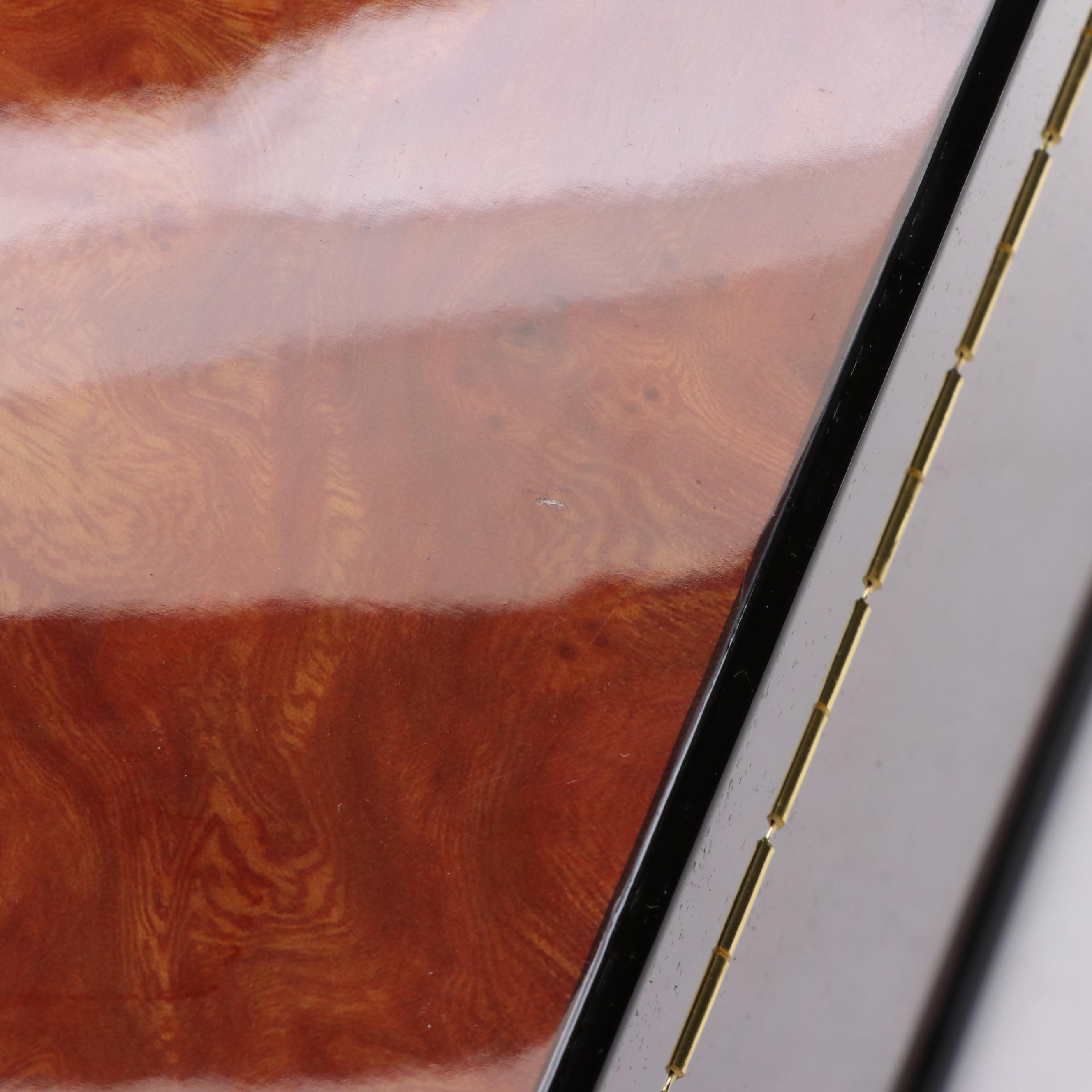 Jere High Gloss Mahogany and Walnut Finished Jewelry Box