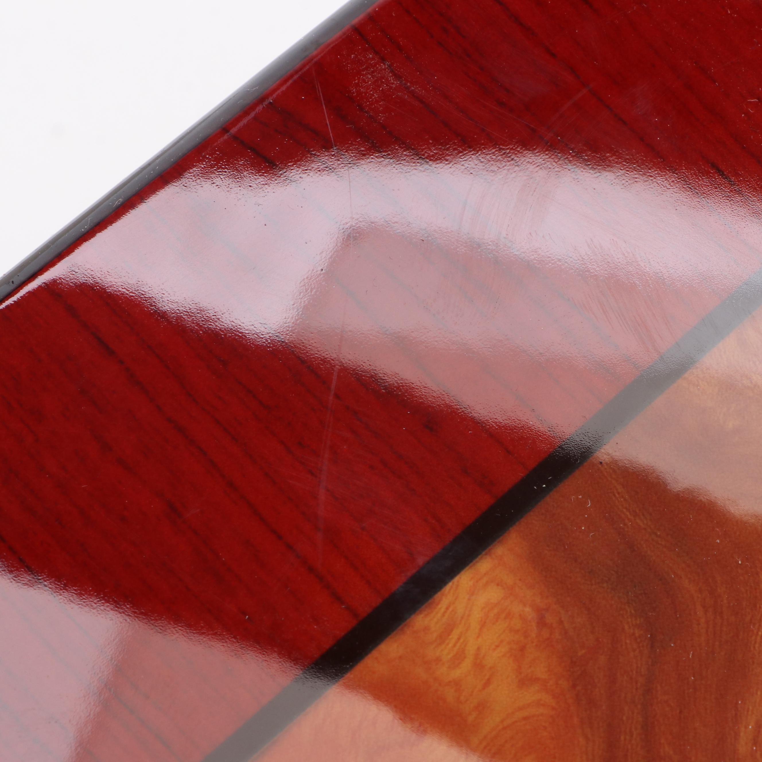 Jere High Gloss Mahogany and Walnut Finished Jewelry Box