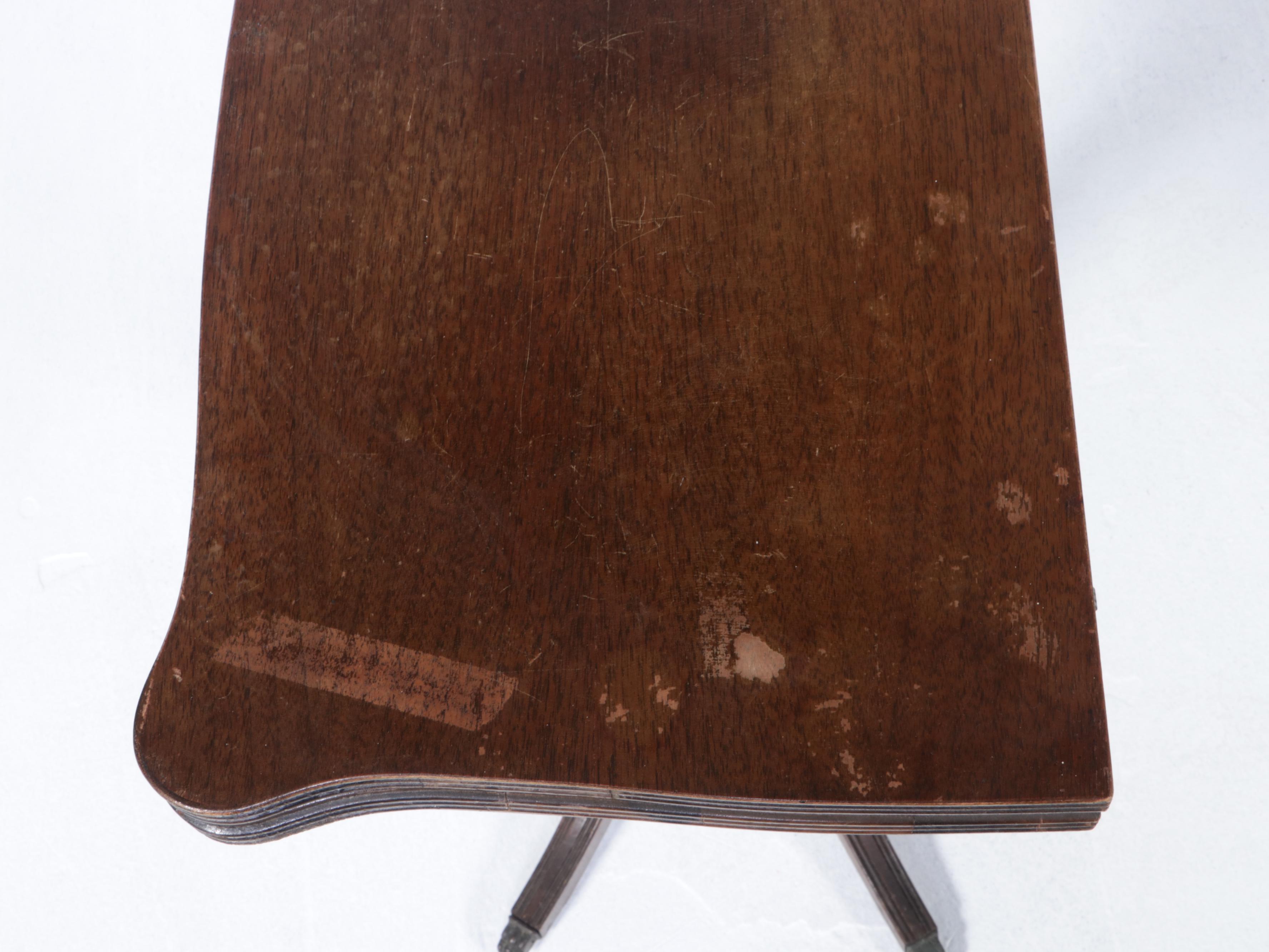 Duncan Phyfe Style Mahogany Flip Top Game Table, Early to Mid-20th Century