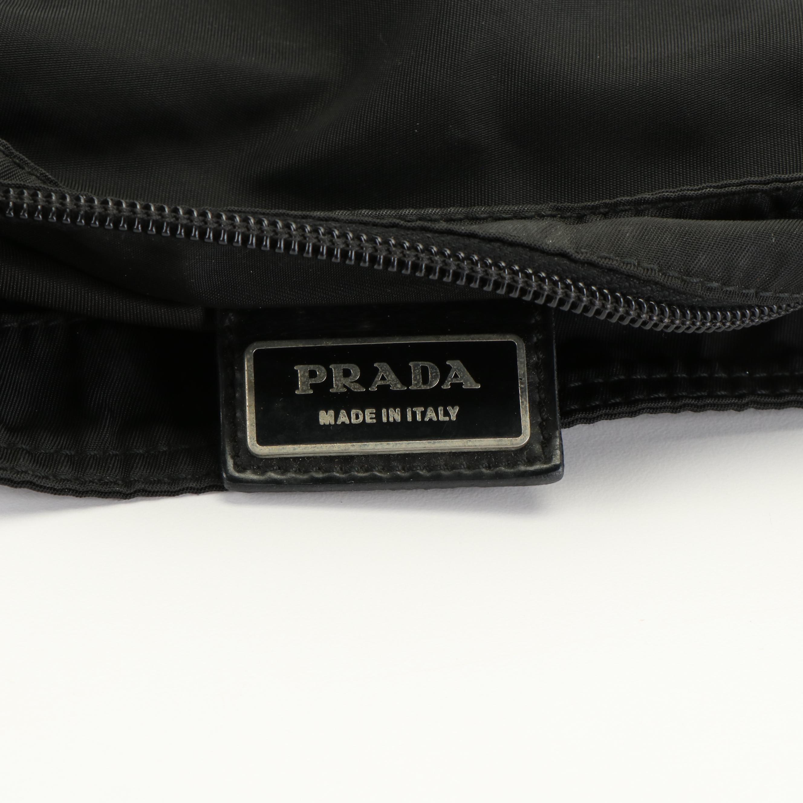 Prada Triangle Logo Black Tessuto Nylon Messenger Bag