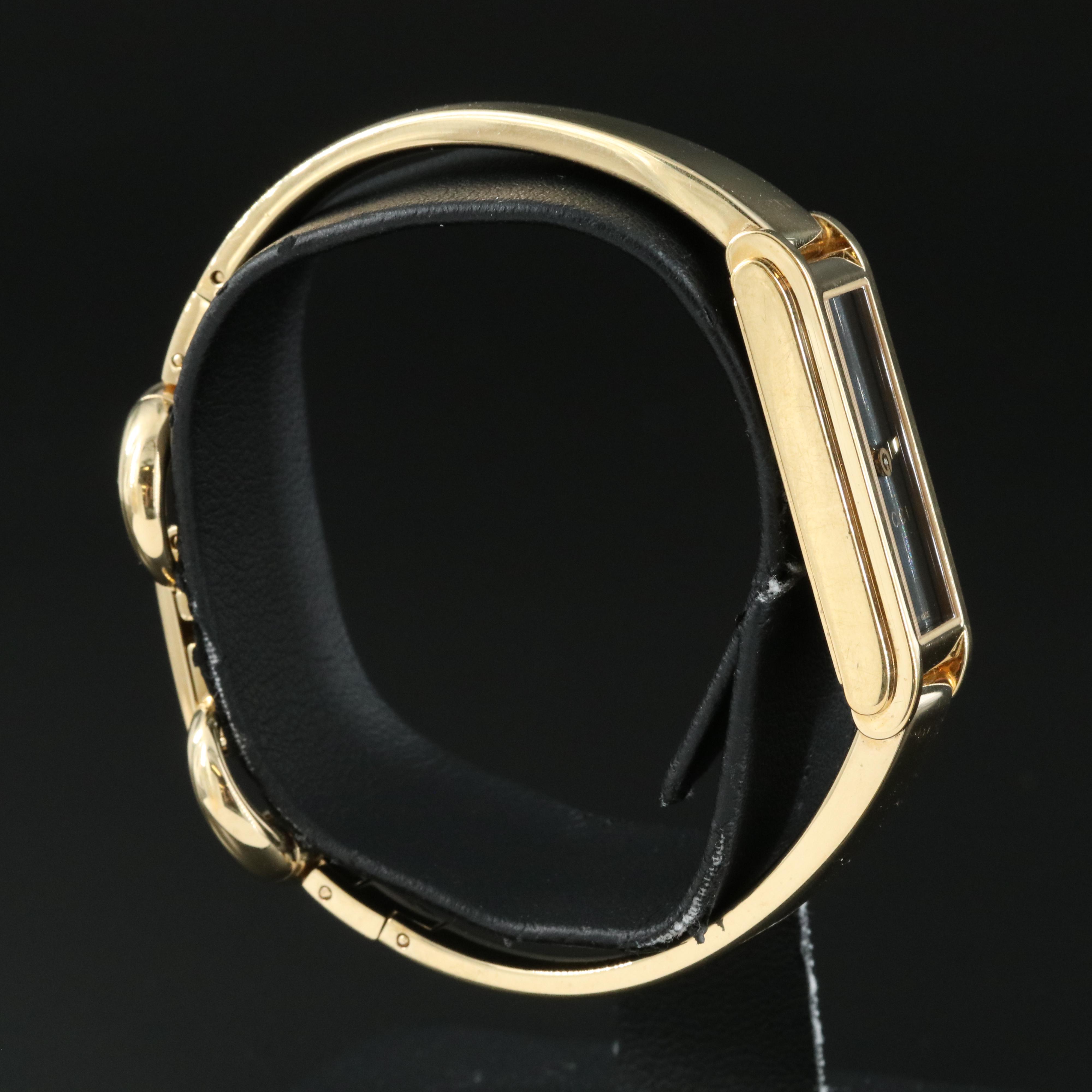 Gucci Gold Tone Stainless Steel Rectangle Watch