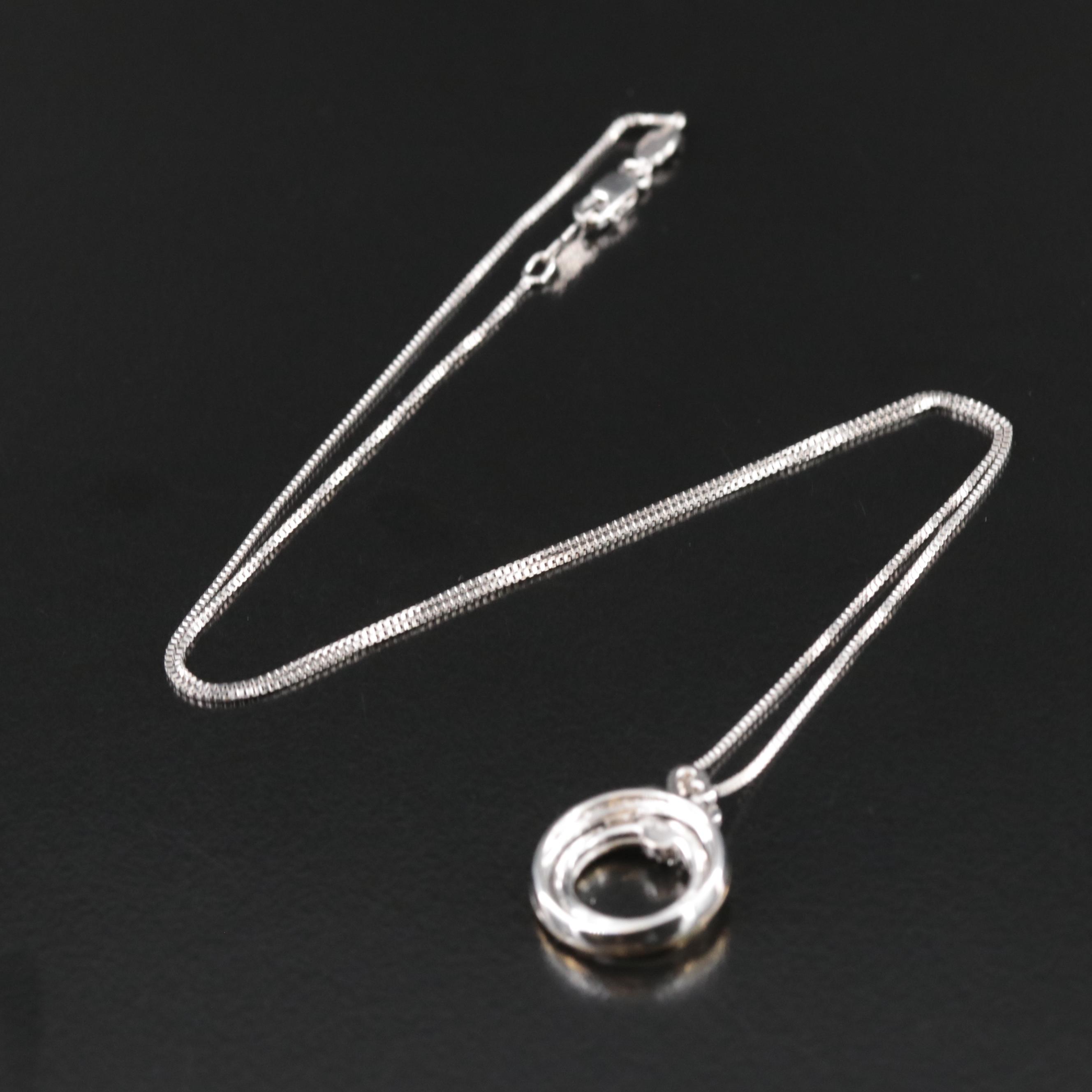 Sterling Diamond Necklace with 10K Accent