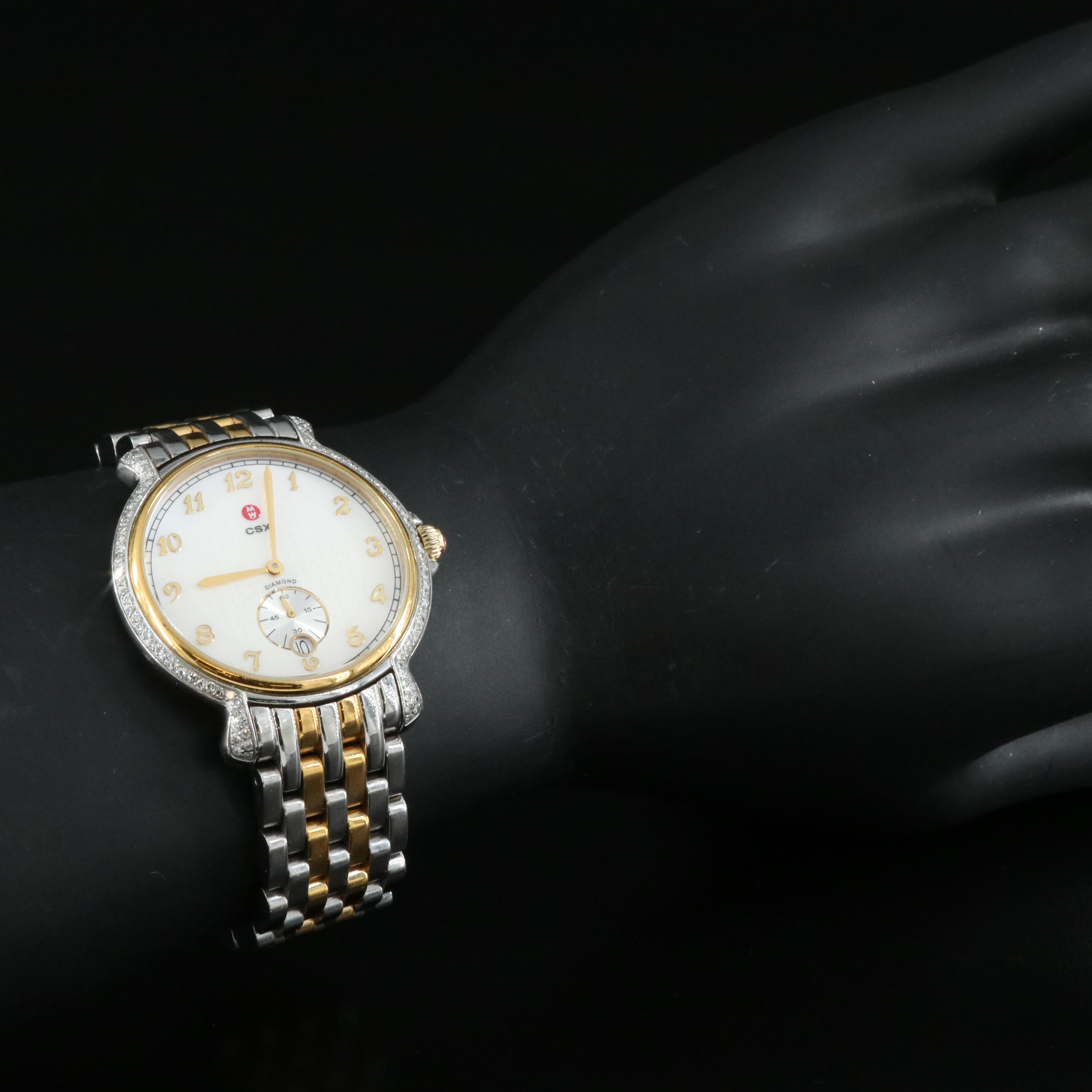 Michele CSX Diamond Two-Tone Stainless Steel Watch