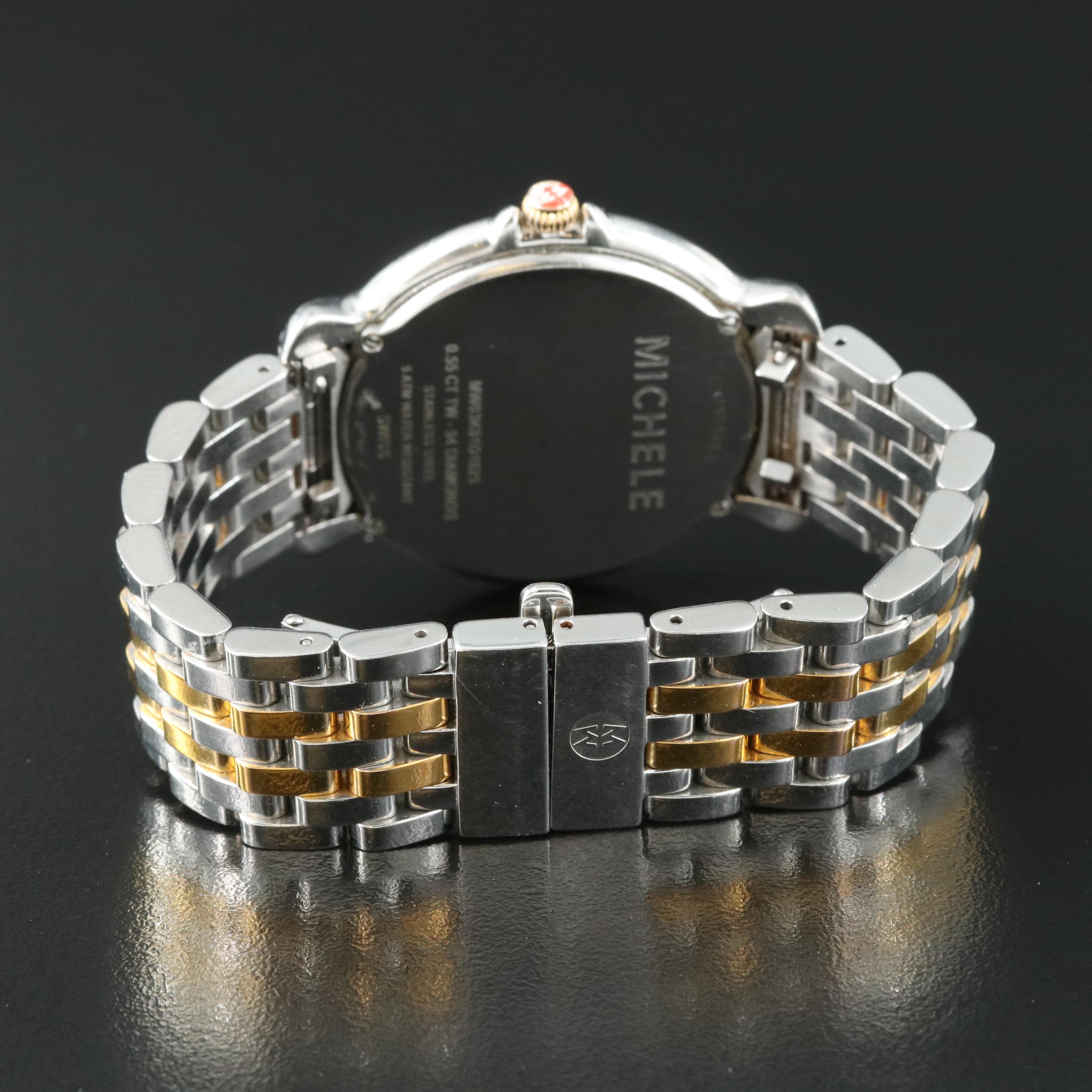 Michele CSX Diamond Two-Tone Stainless Steel Watch