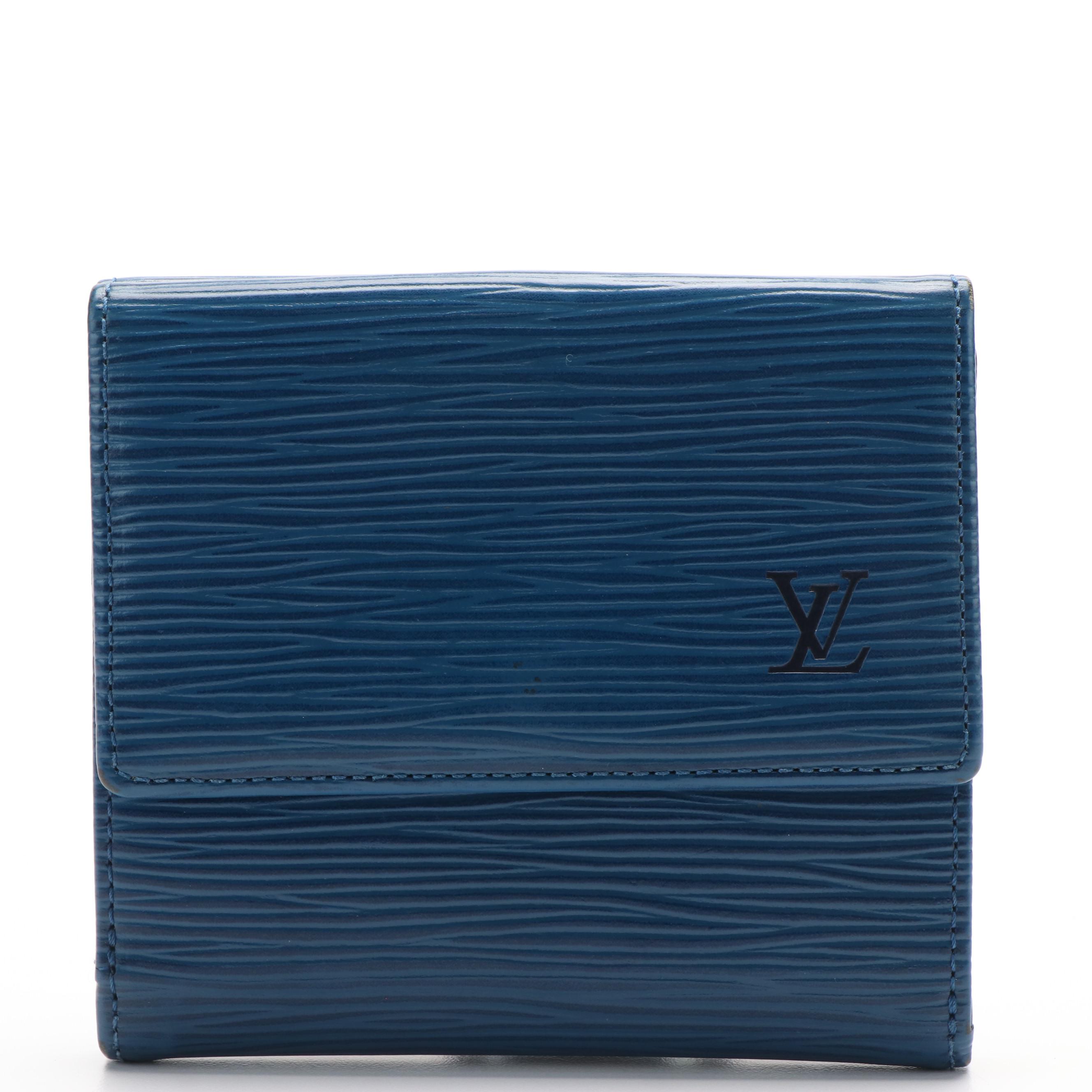 Louis Vuitton  Elise Blue Epi Leather Trifold Compact Wallet