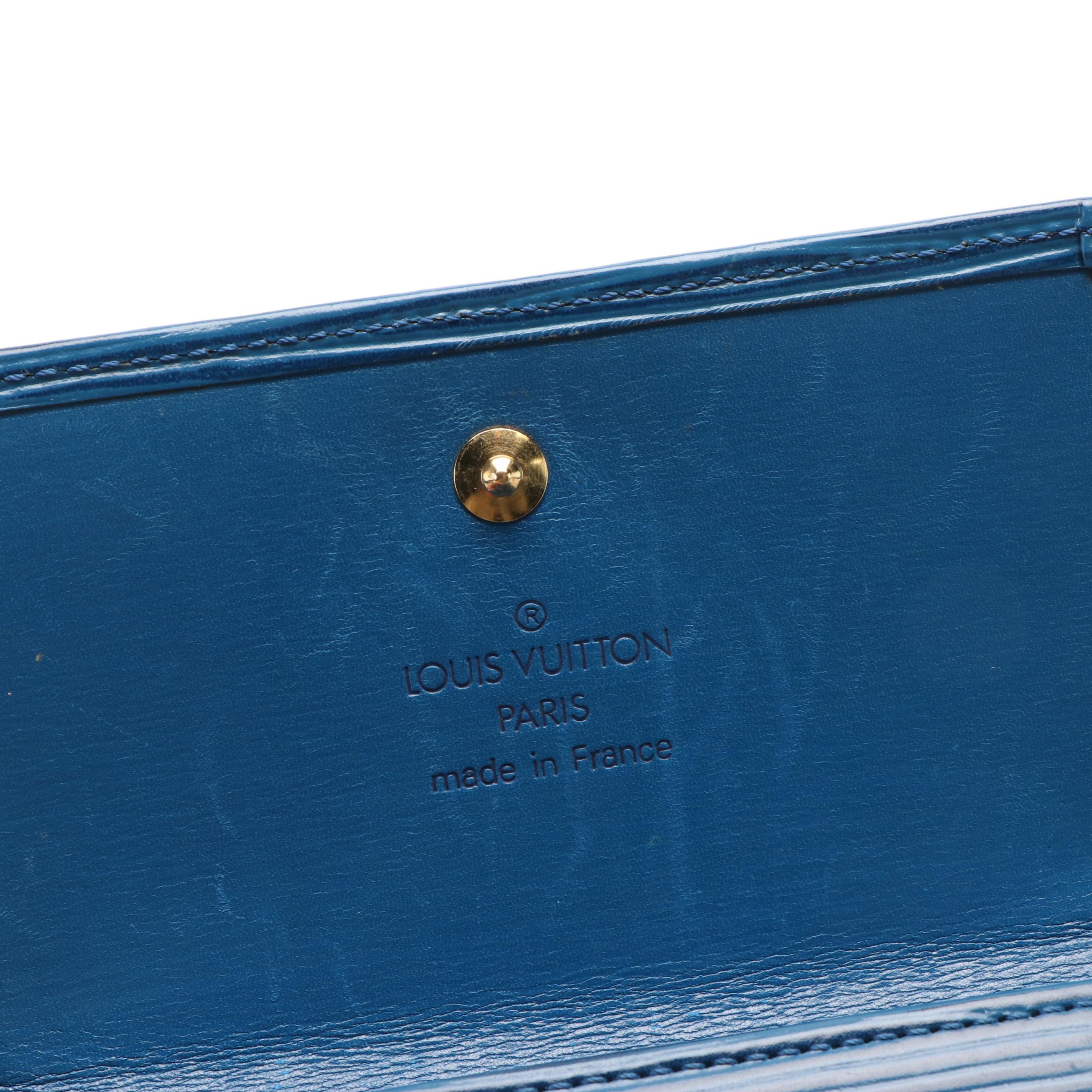 Louis Vuitton  Elise Blue Epi Leather Trifold Compact Wallet
