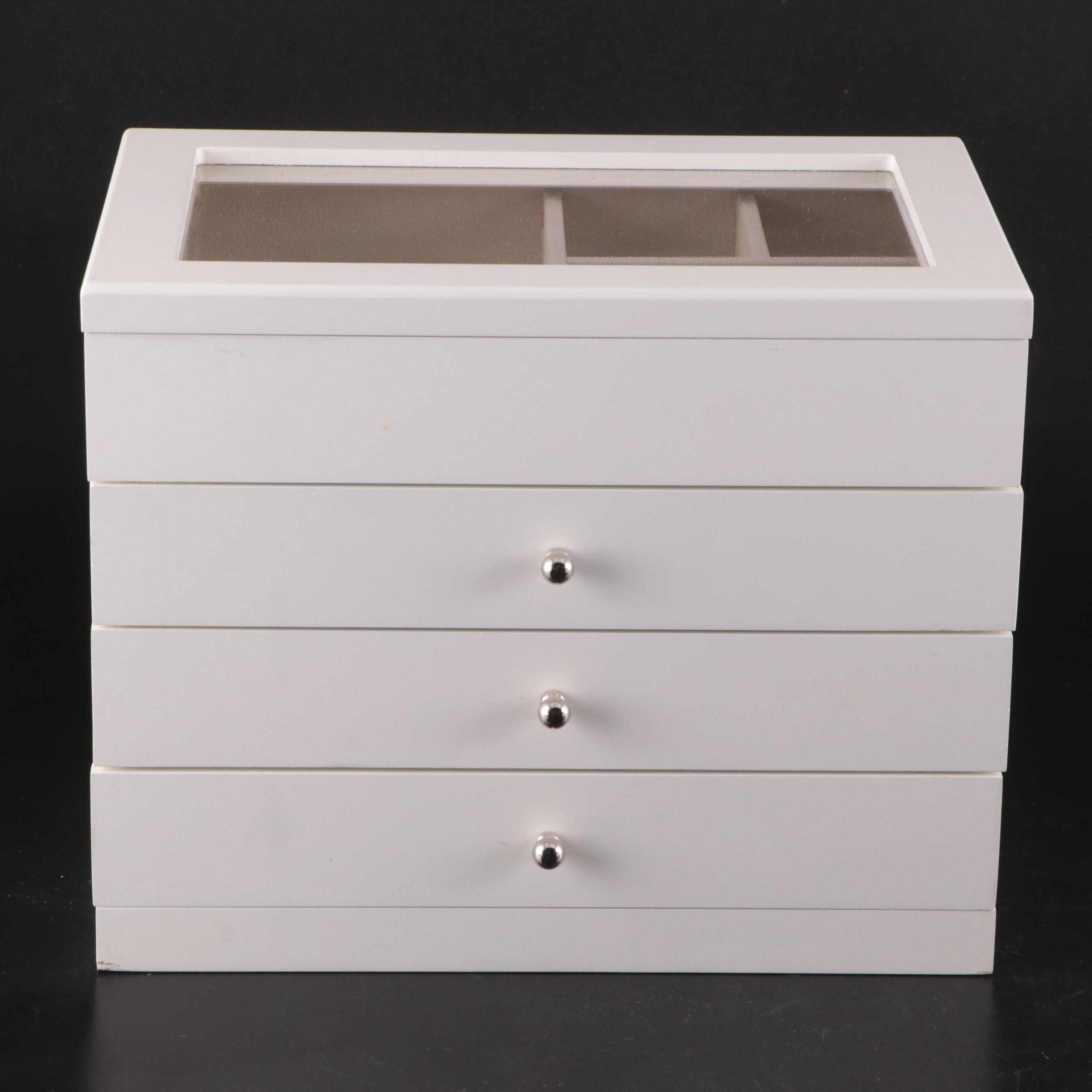 White Wooden Jewelry Boxes including Musical Box