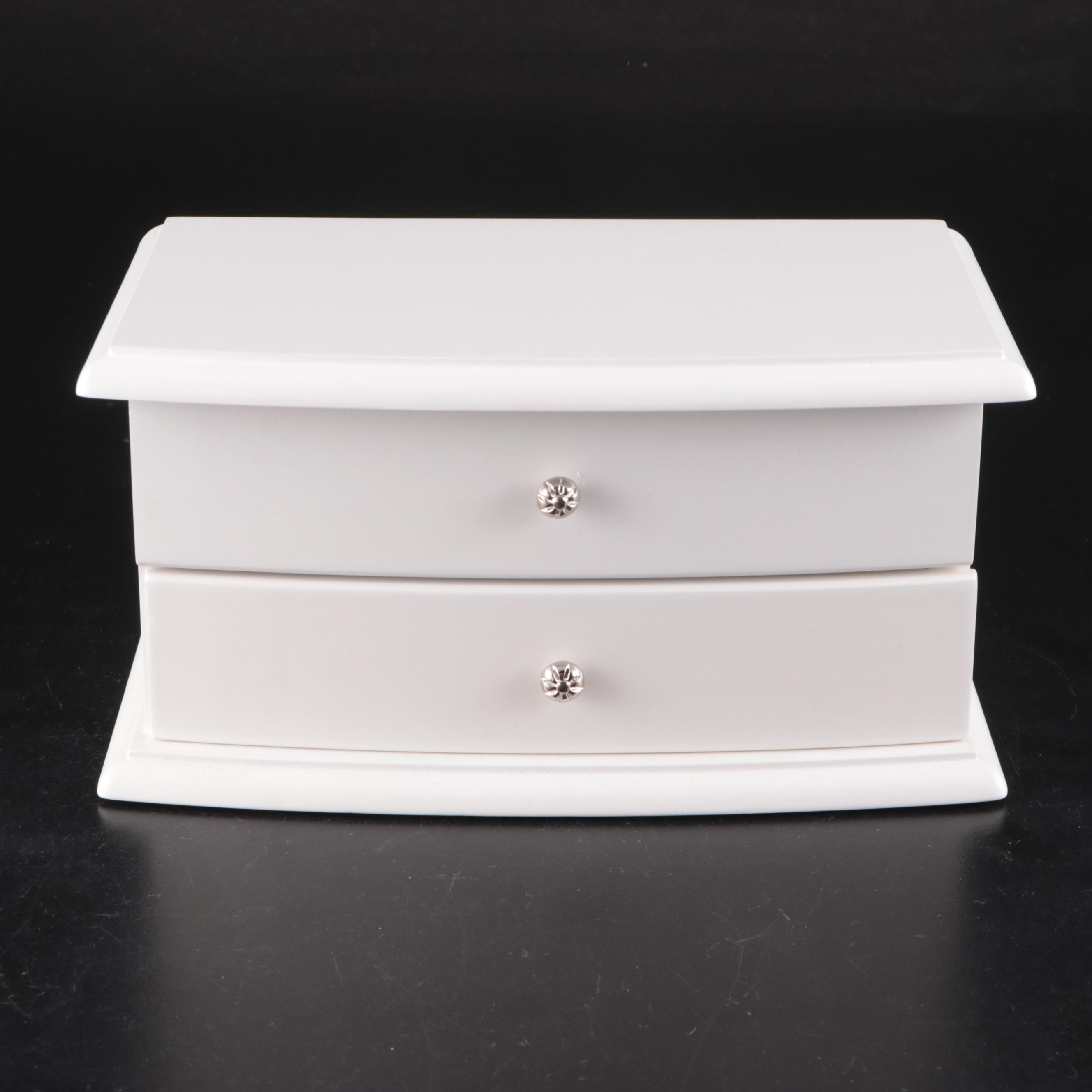 White Wooden Jewelry Boxes including Musical Box