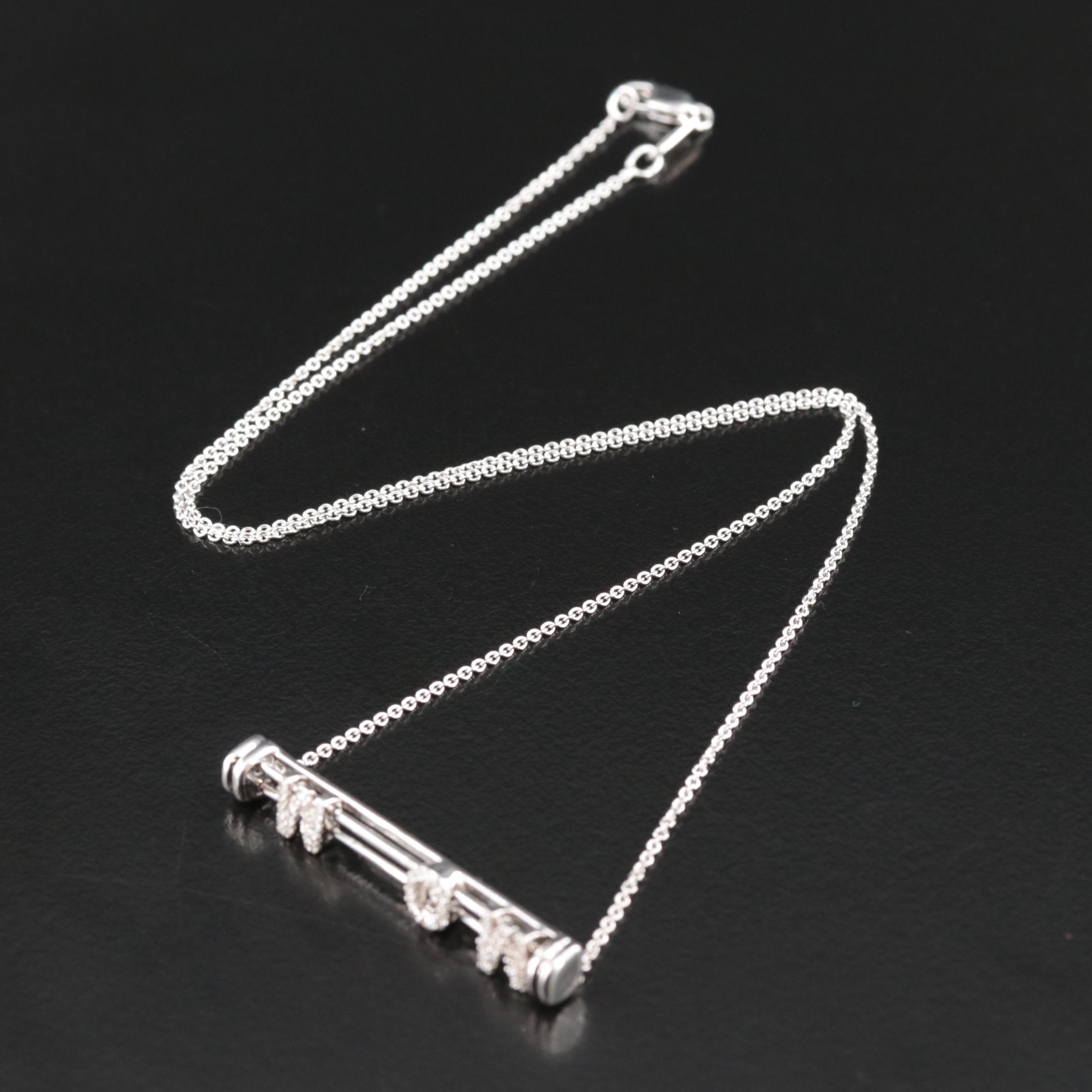 Sterling Diamond MOM Necklace