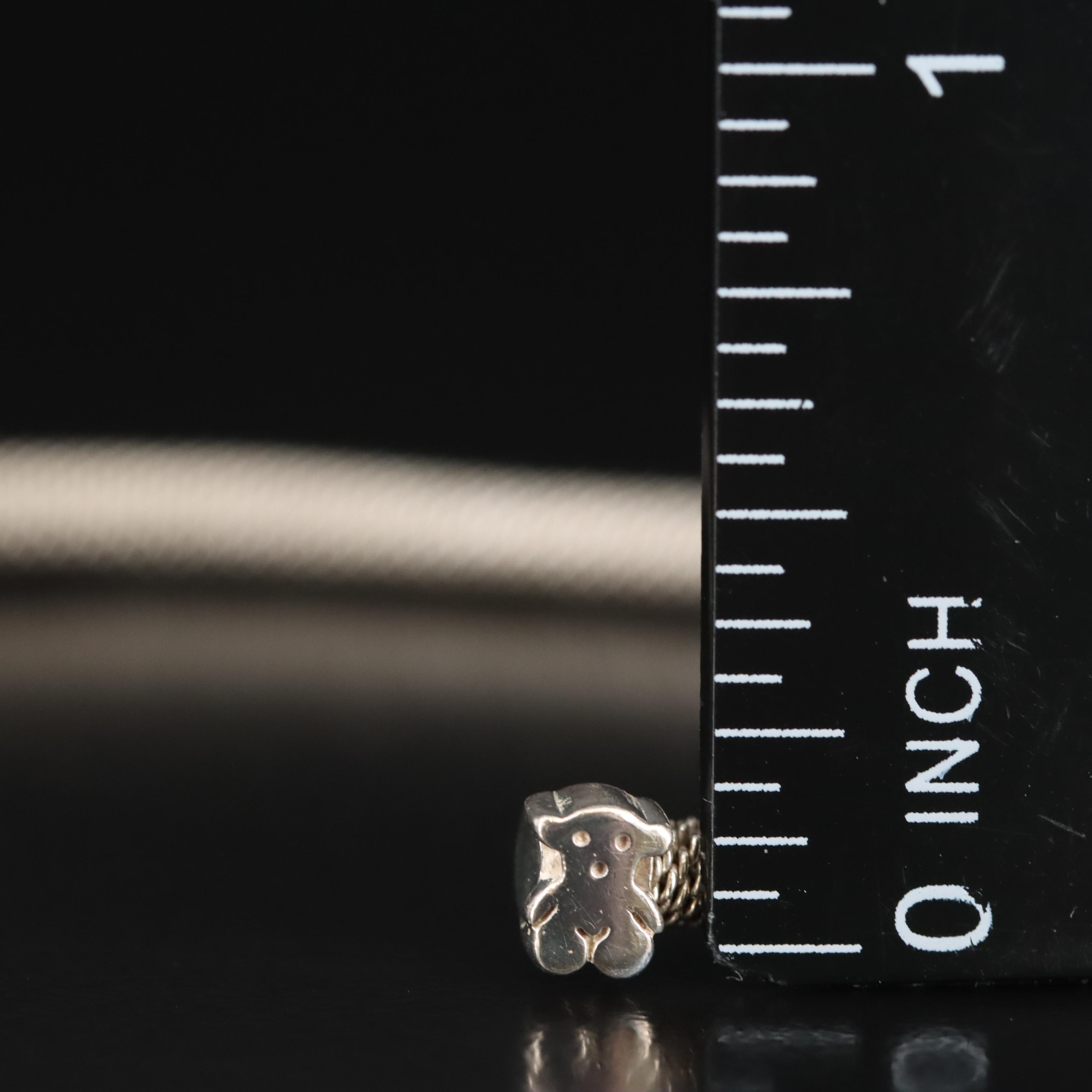 Tous Sterling Mesh Bracelet Bear Motif Cuff