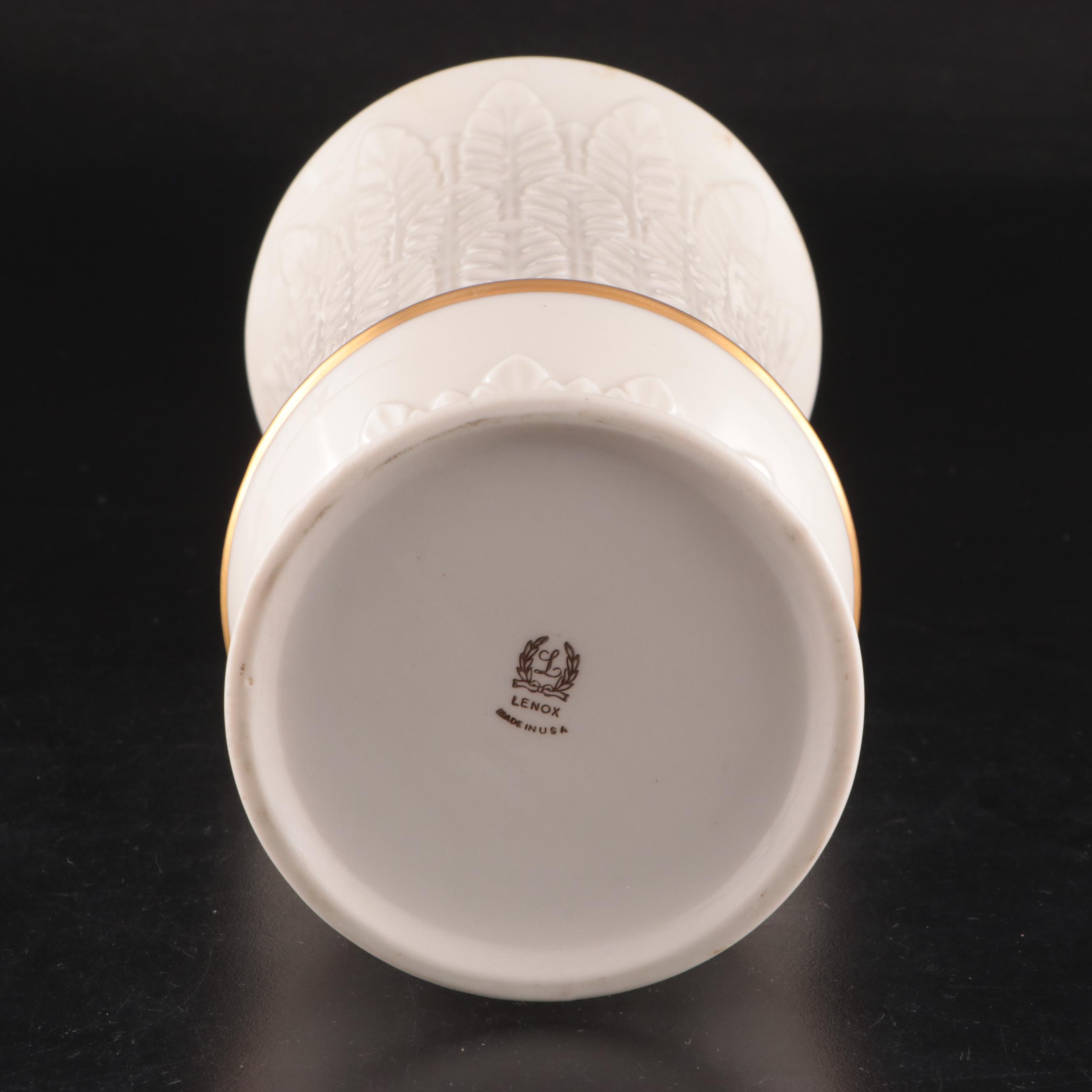 Lenox "Autumn Leaf Collection" Porcelain Vase with Miniature Porcelain Bud Vases