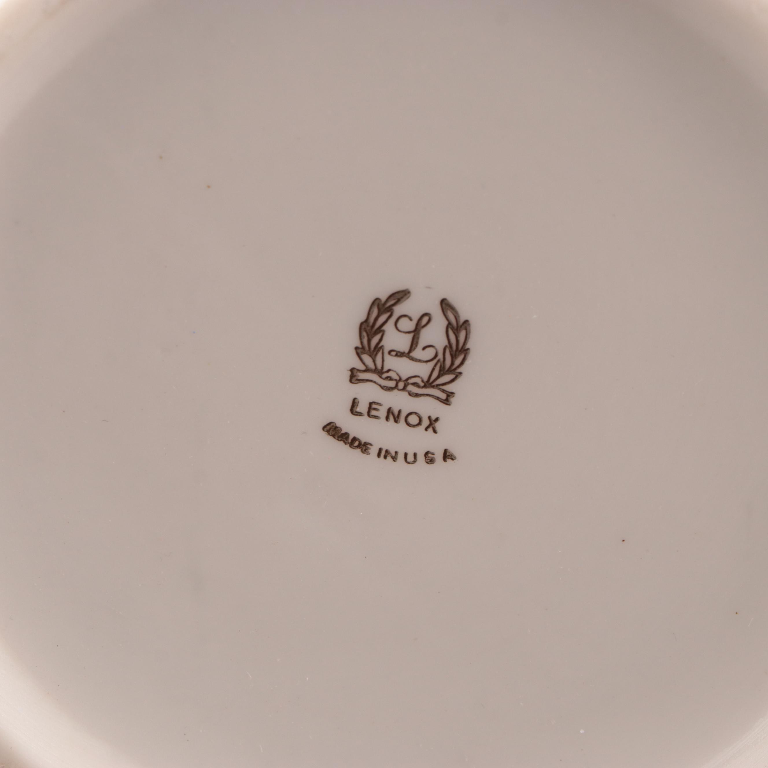 Lenox "Autumn Leaf Collection" Porcelain Vase with Miniature Porcelain Bud Vases