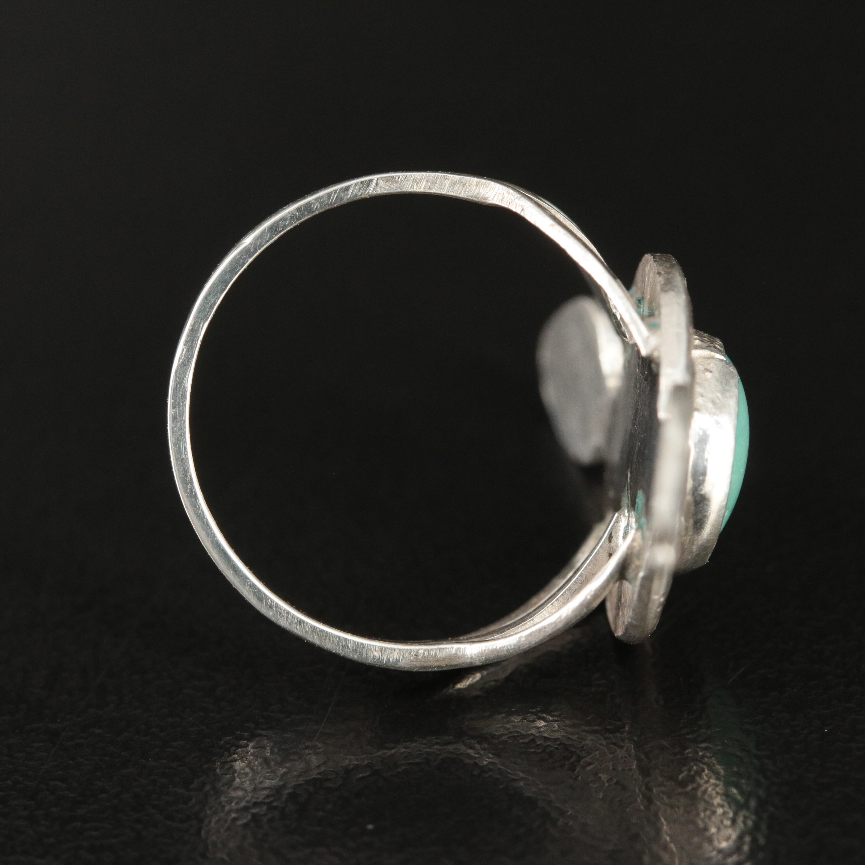 Western Style Sterling Turquoise Snake Ring