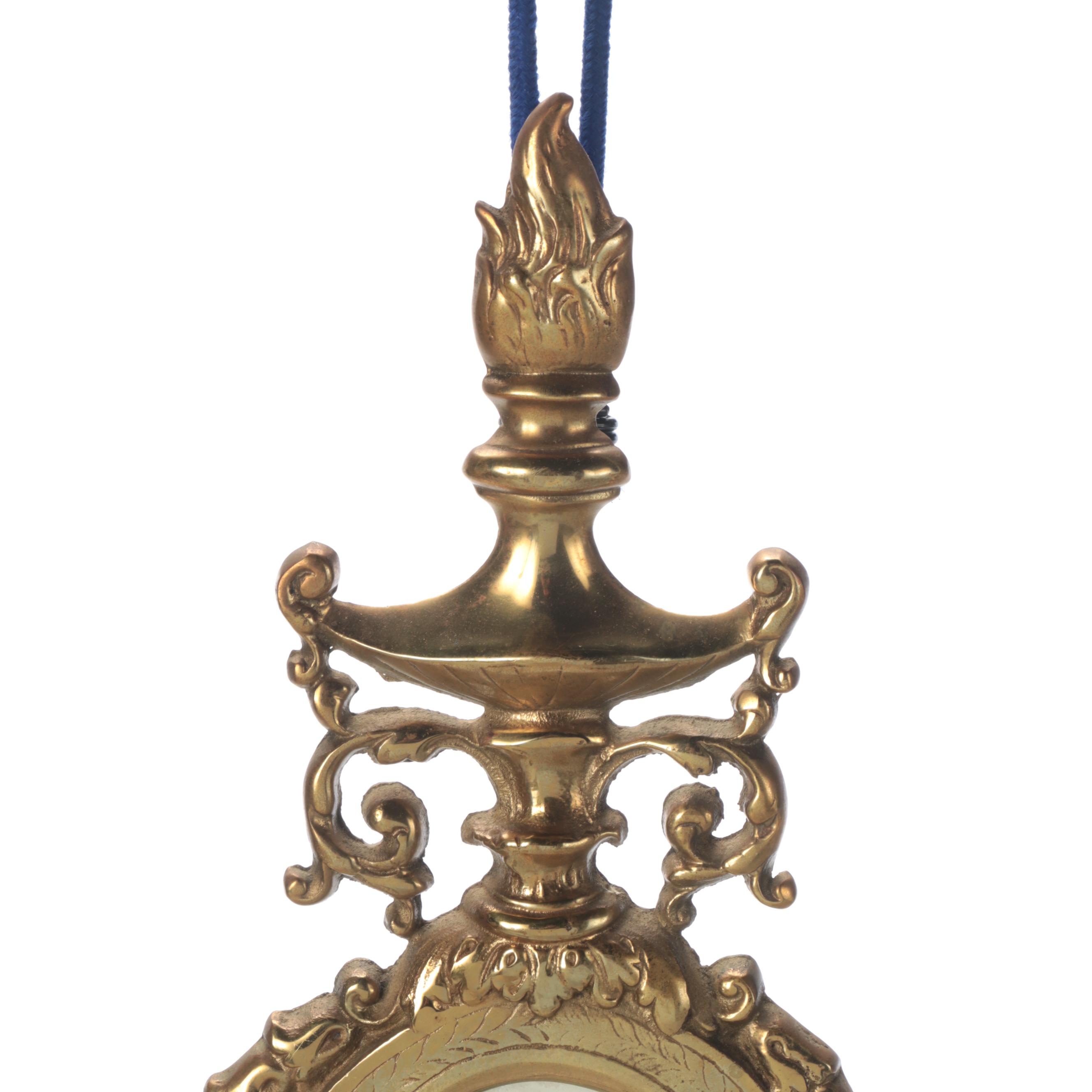 Adams Style Brass Mirror Candle Wall Sconce with Pair of Brass Candle