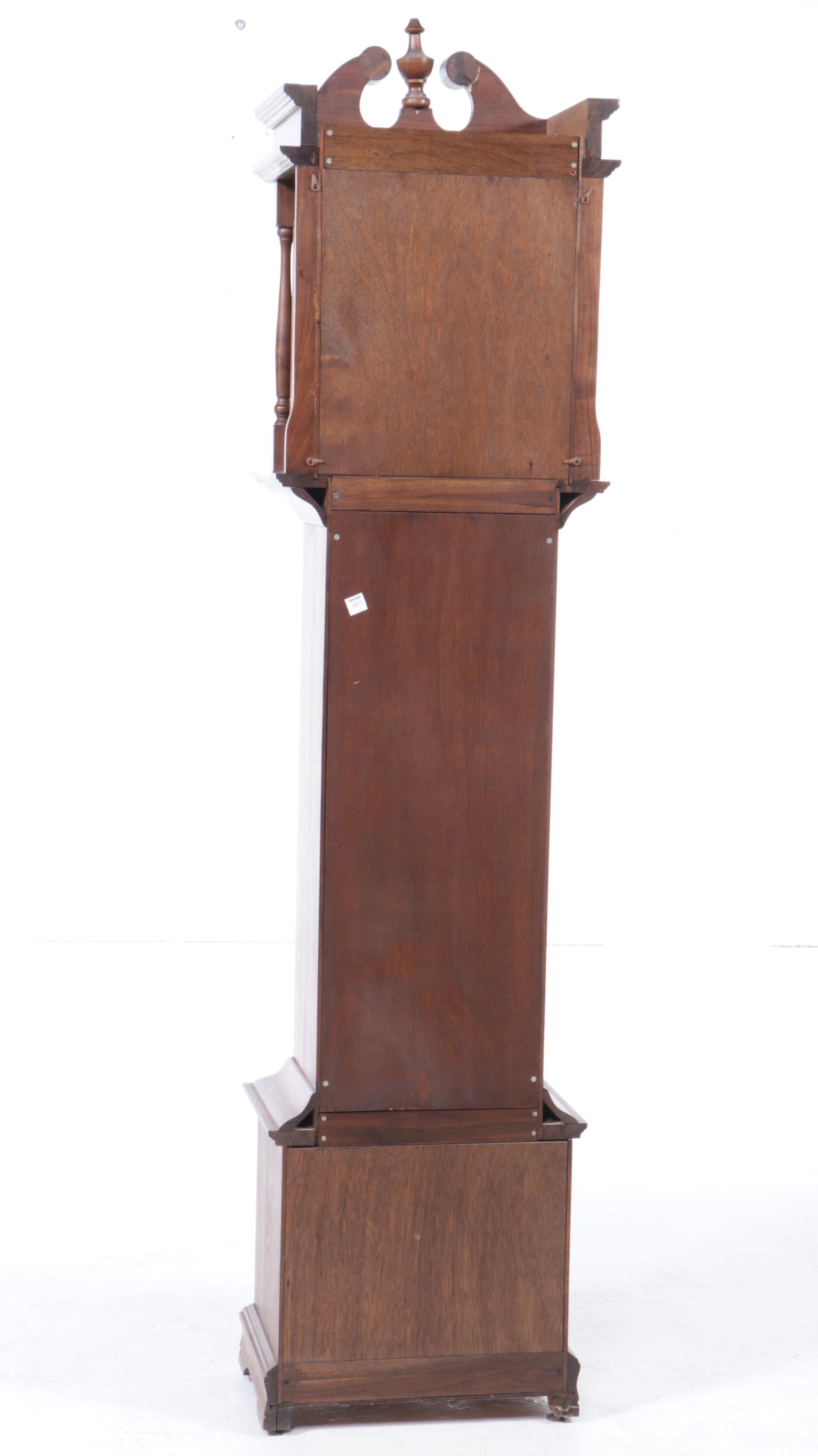 Emperor Clock Co. Walnut Cased Grandfather Clock, Late 20th Century