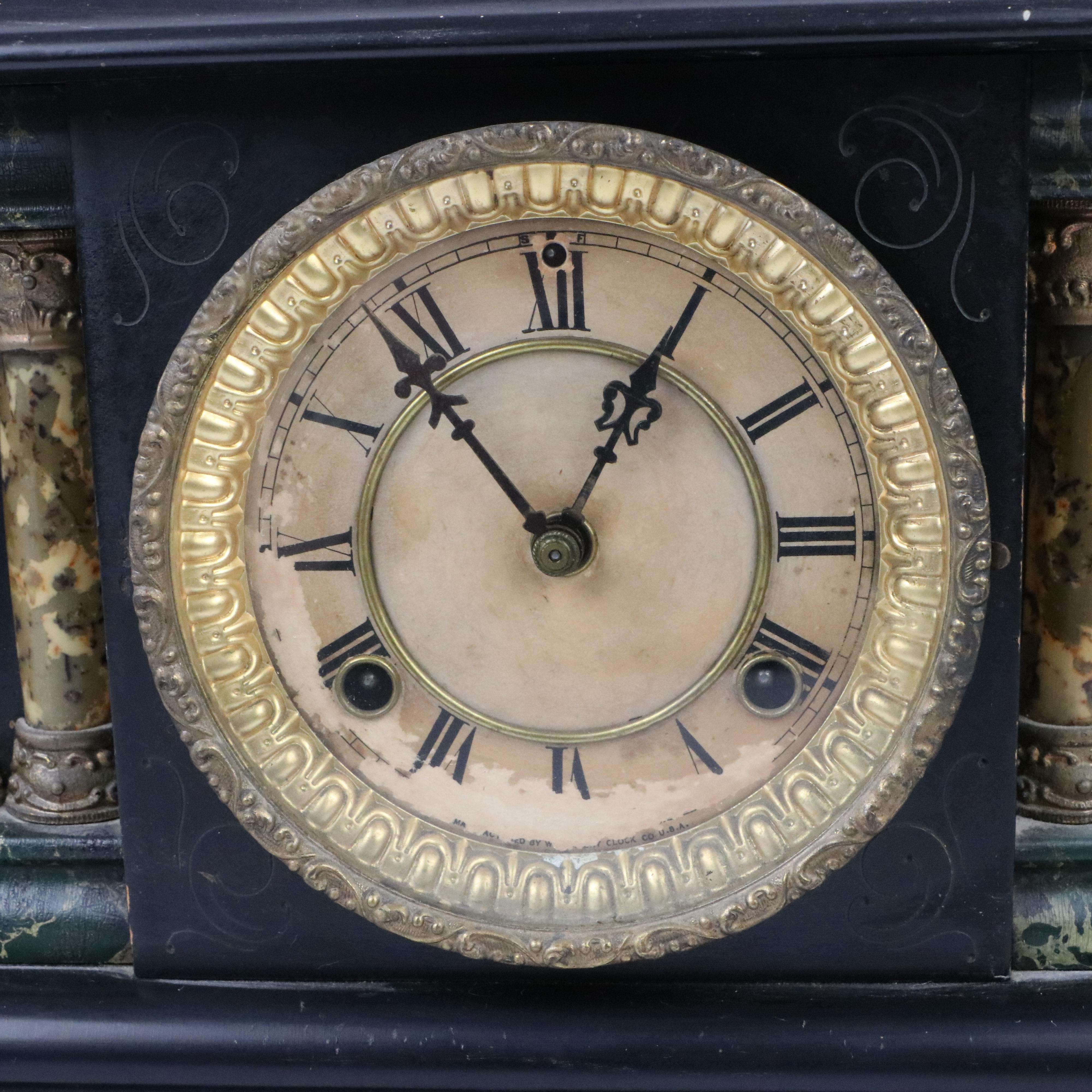 Waterbury Clock Co. Six-Column Mantel Clock