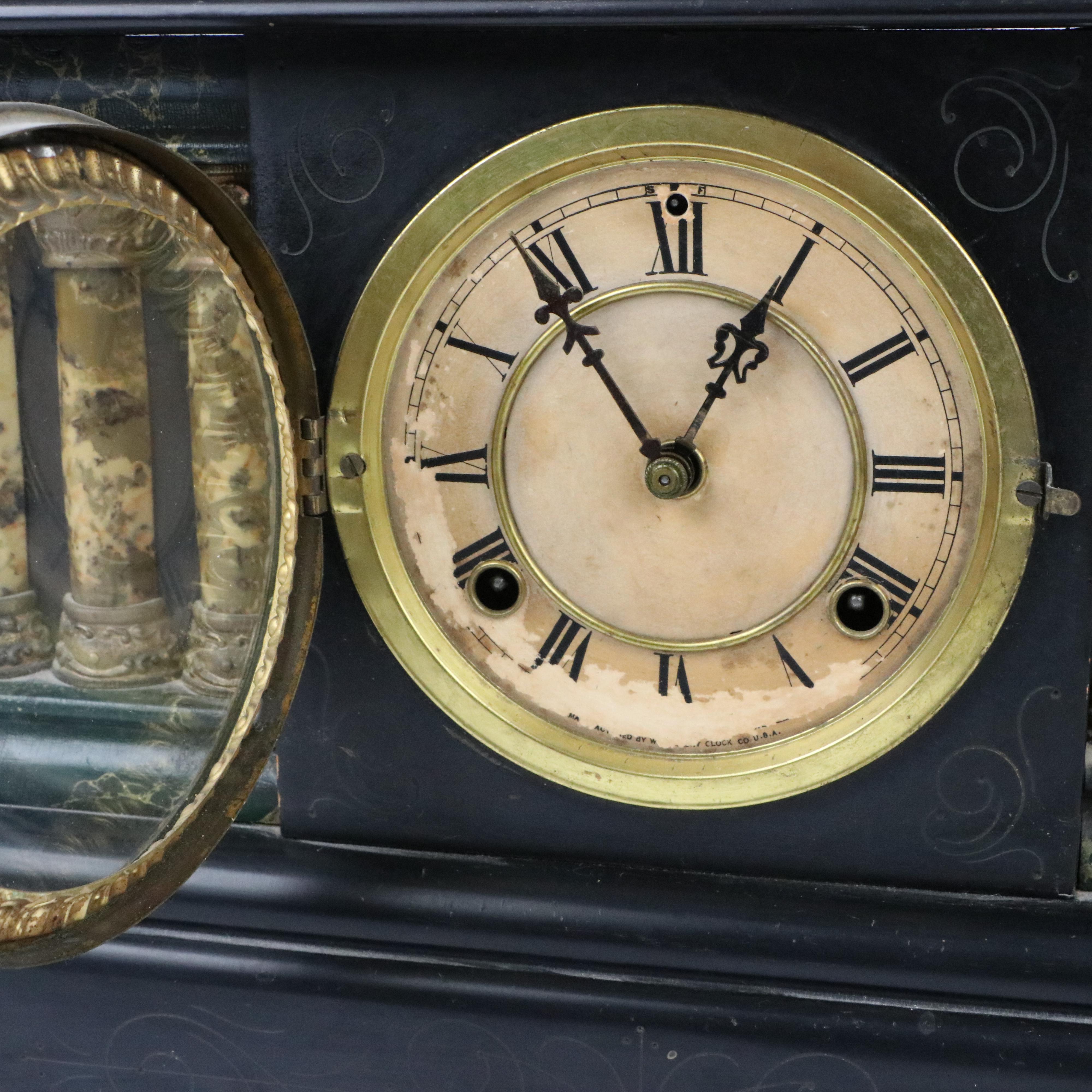 Waterbury Clock Co. Six-Column Mantel Clock