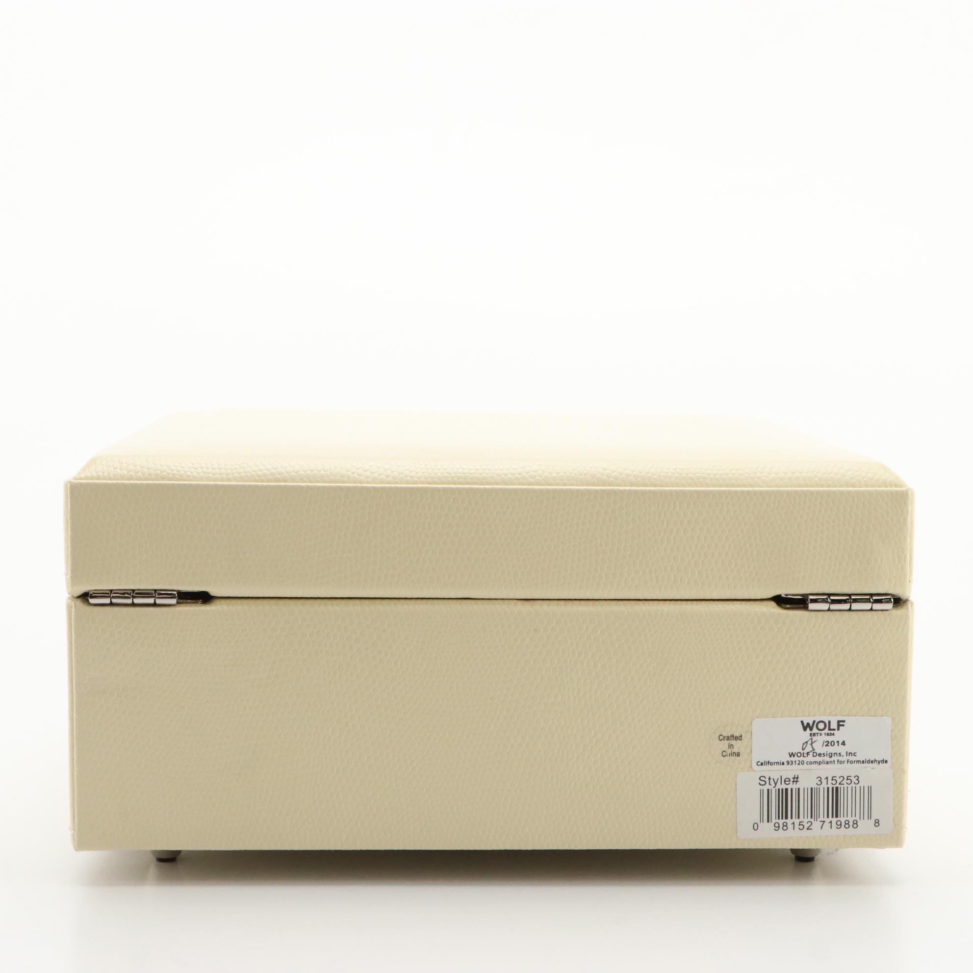 Wolf Leather Jewelry Organizer Case, New in Box