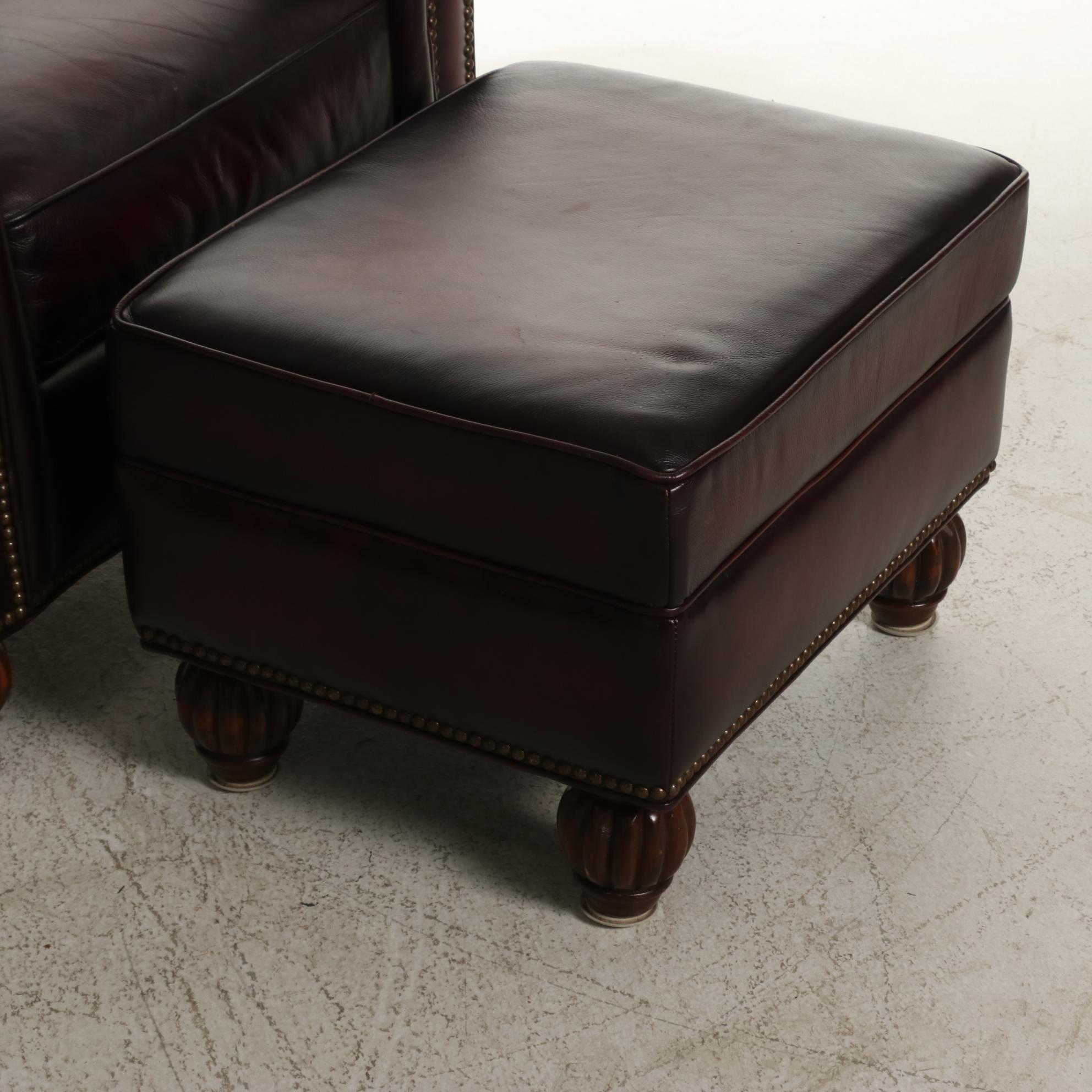 Flexsteel Latitudes Collection Leather Armchair and Ottoman