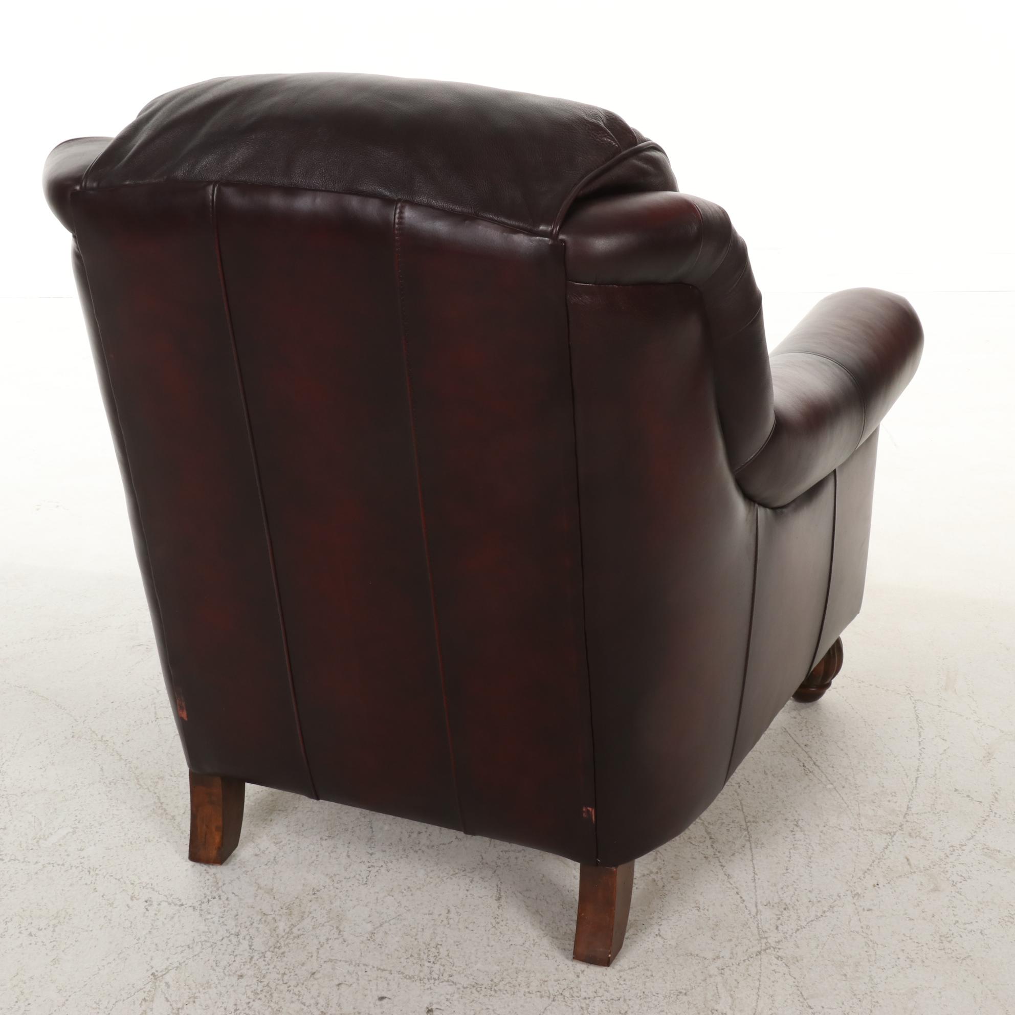 Flexsteel Latitudes Collection Leather Armchair and Ottoman