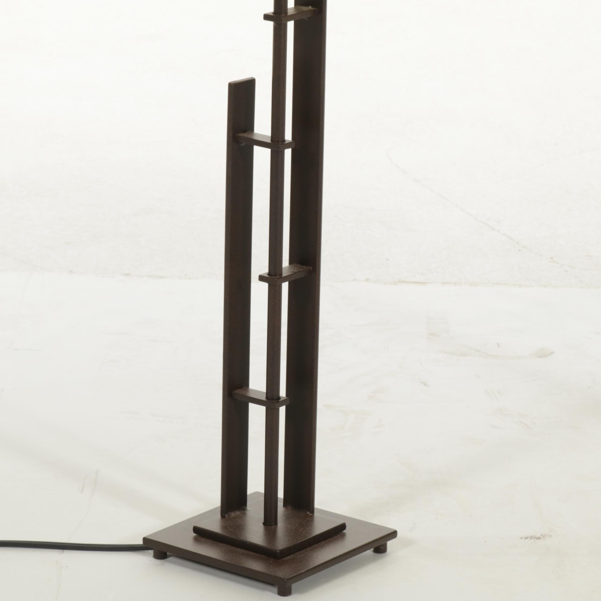 Black Metal Table Lamps With Pyramid Shades, Late 20th Century