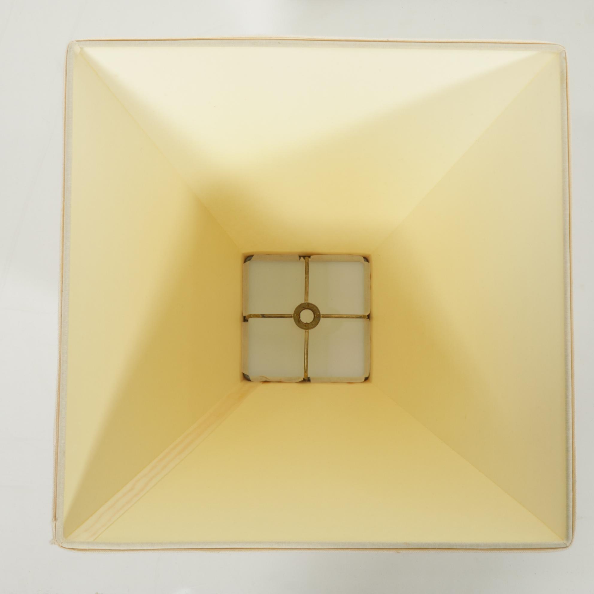 Black Metal Table Lamps With Pyramid Shades, Late 20th Century