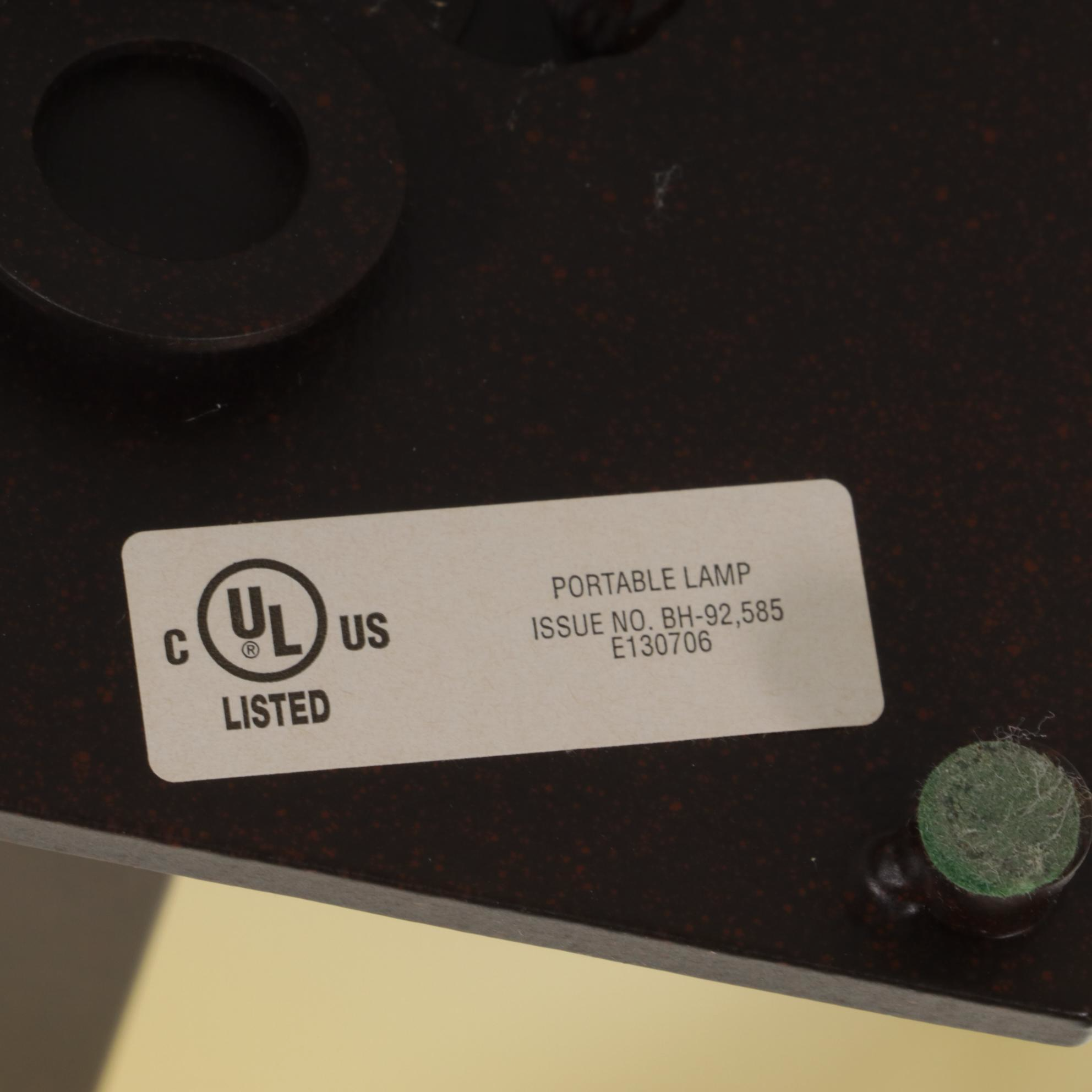 Black Metal Table Lamps With Pyramid Shades, Late 20th Century