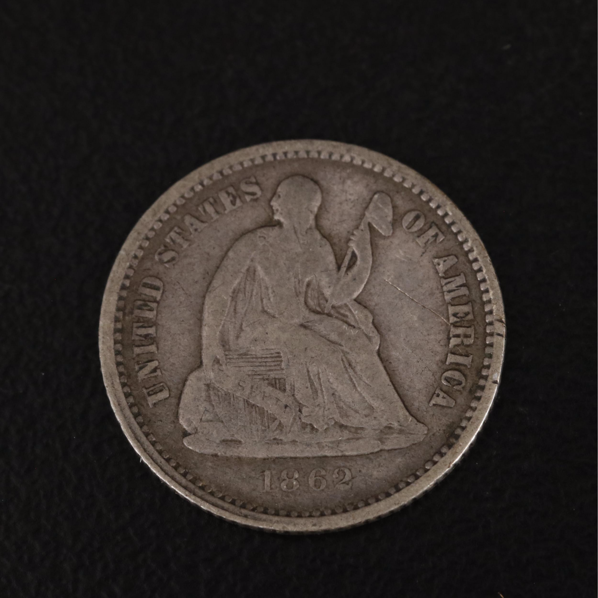 Three Liberty Seated Silver Half Dimes