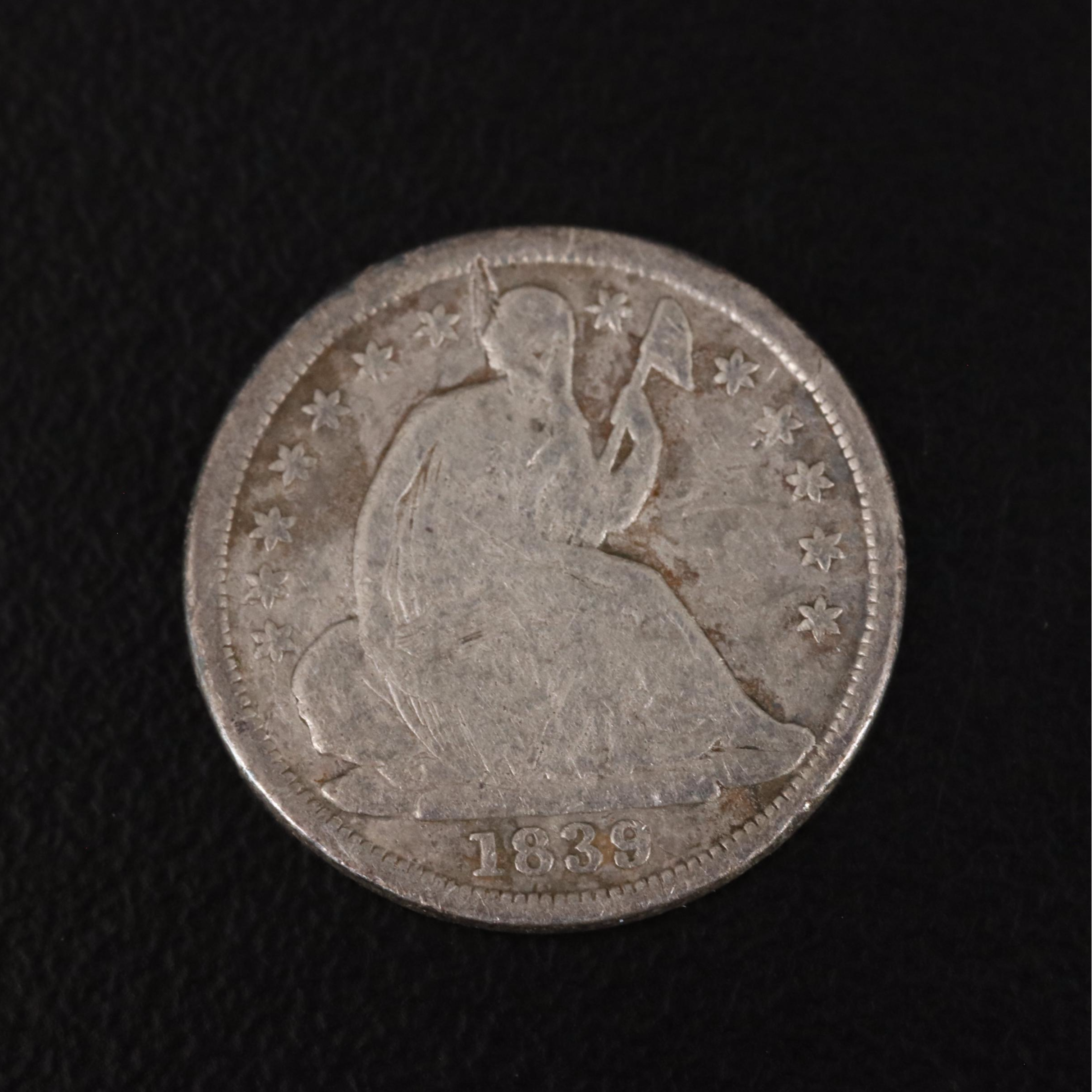 Three Liberty Seated Silver Half Dimes