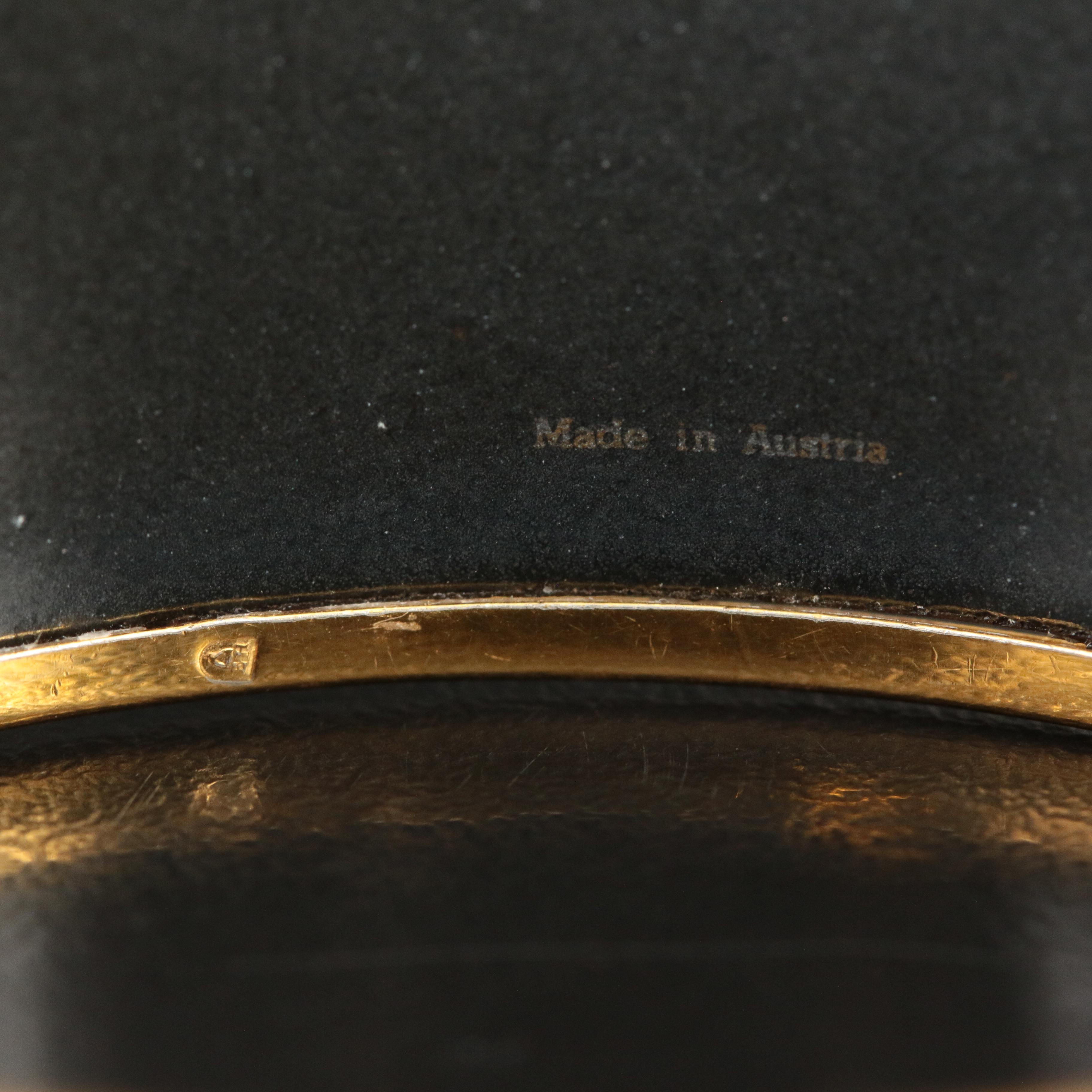 Hermès Wide Horse and Carriage Enamel Bangle Bracelet