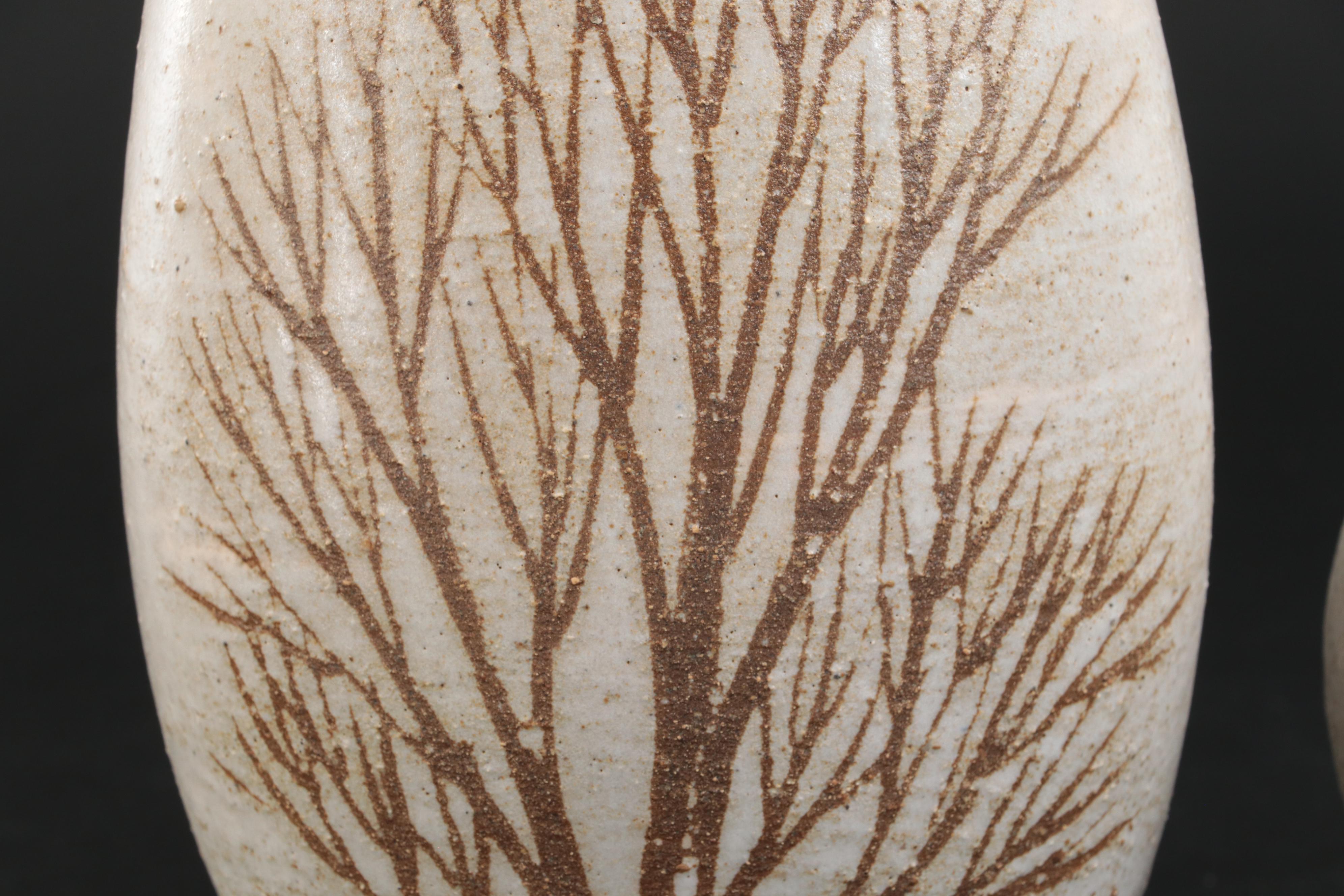 Andersen Design Studio Tree Motif Pottery Vases, circa 1960