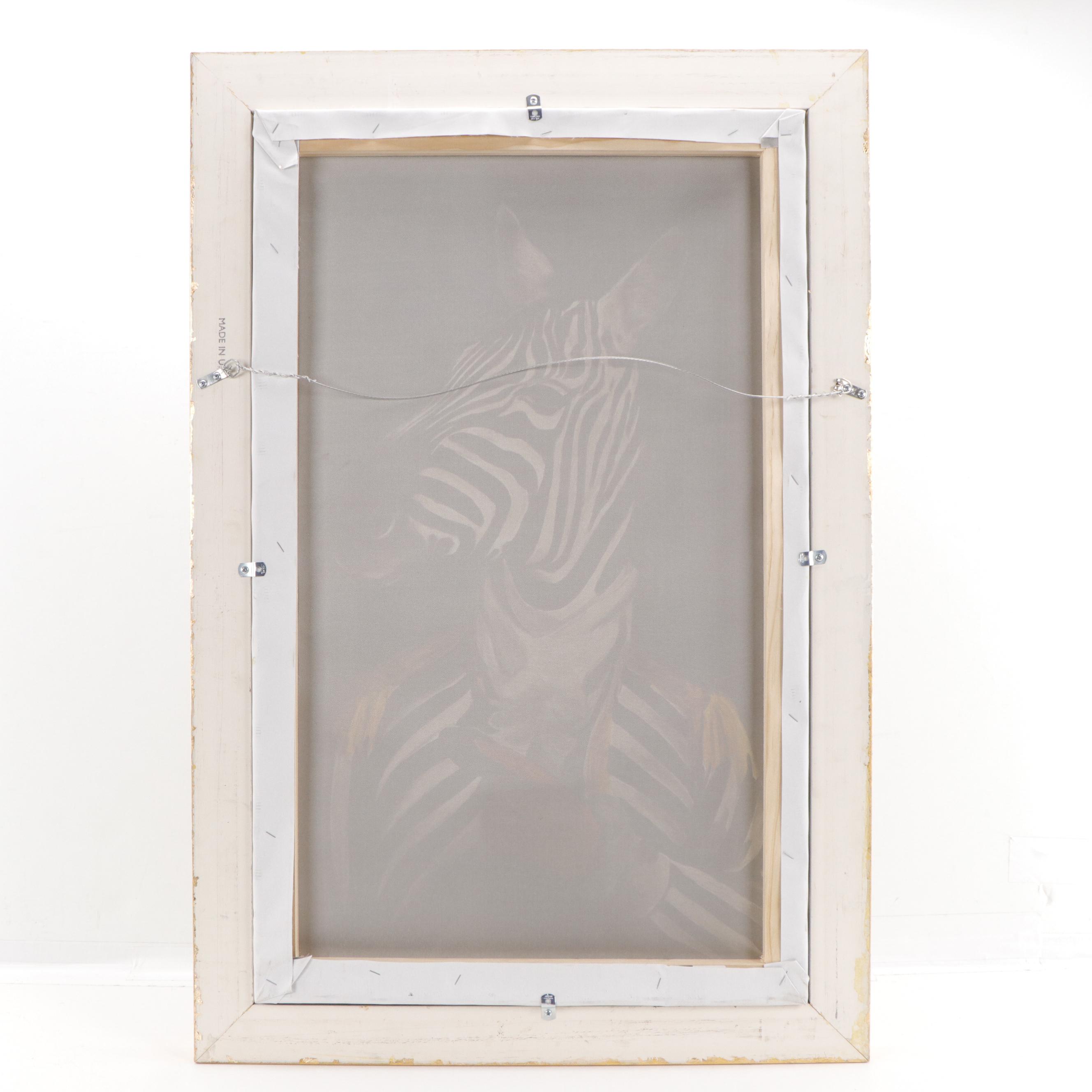 Oil Painting Anthropomorphic Zebra Wearing Suit, 21st Century