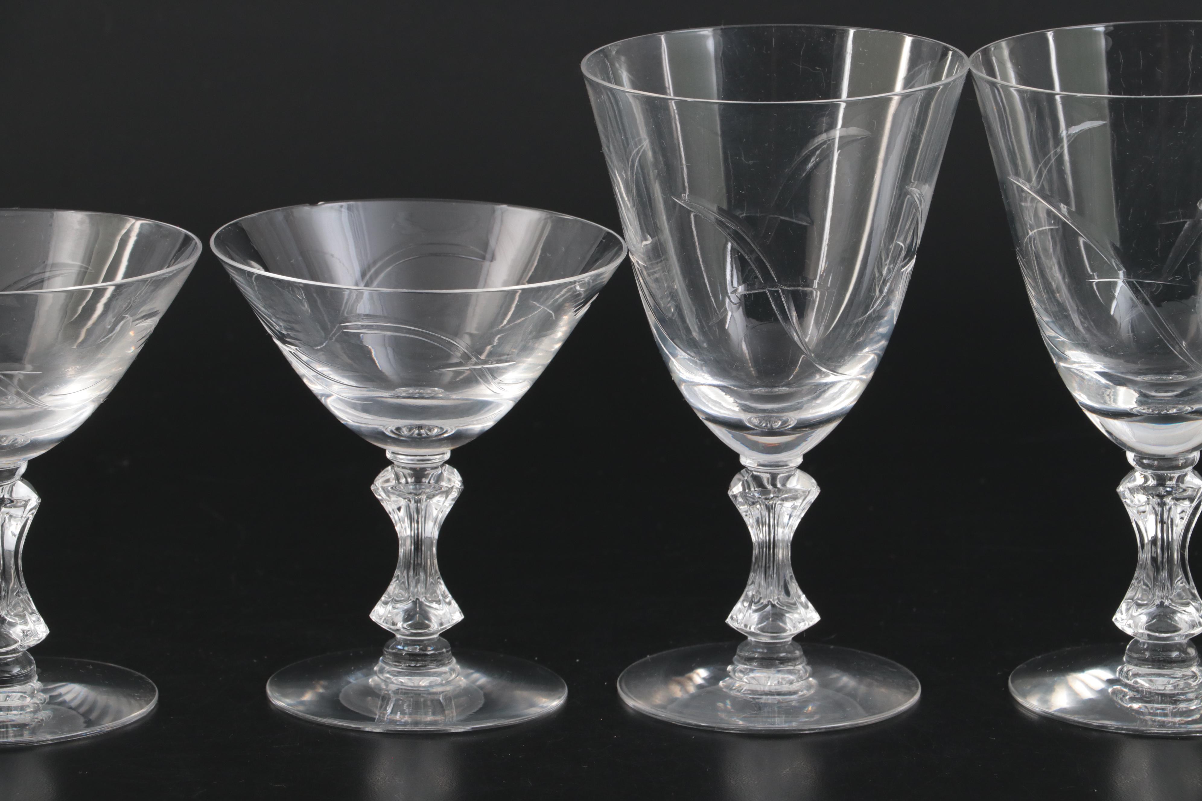 Tiffin-Franciscan "Lark" Crystal Stemware, Mid-20th Century