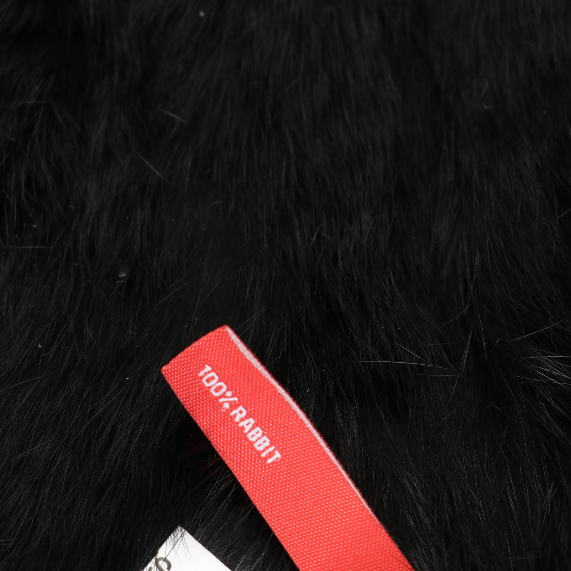 Dooney & Bourke Pebbled Leather Tote in Black with Anne Klein Rabbit Fur Scarf