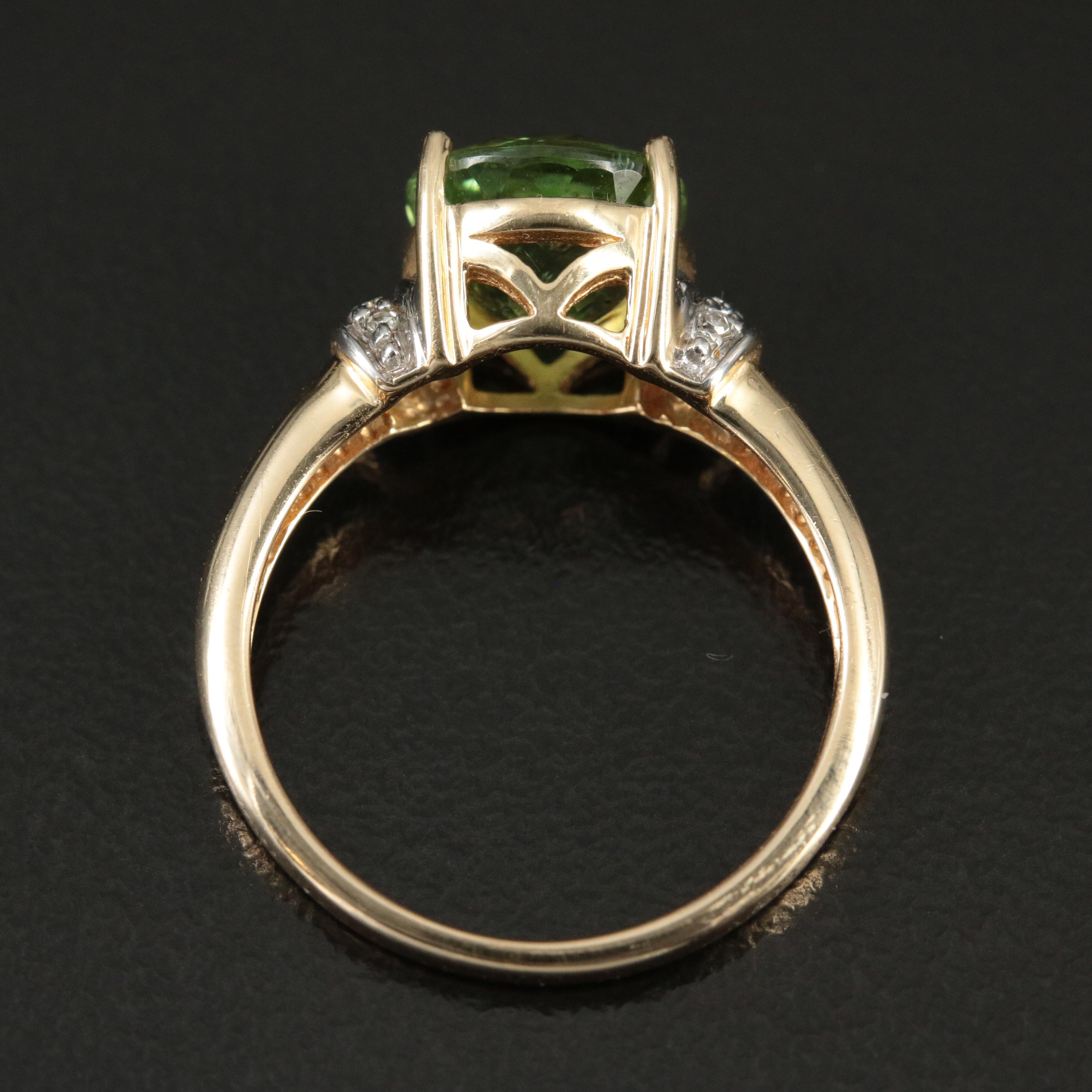 14K 2.75 CT Tourmaline and Diamond Ring