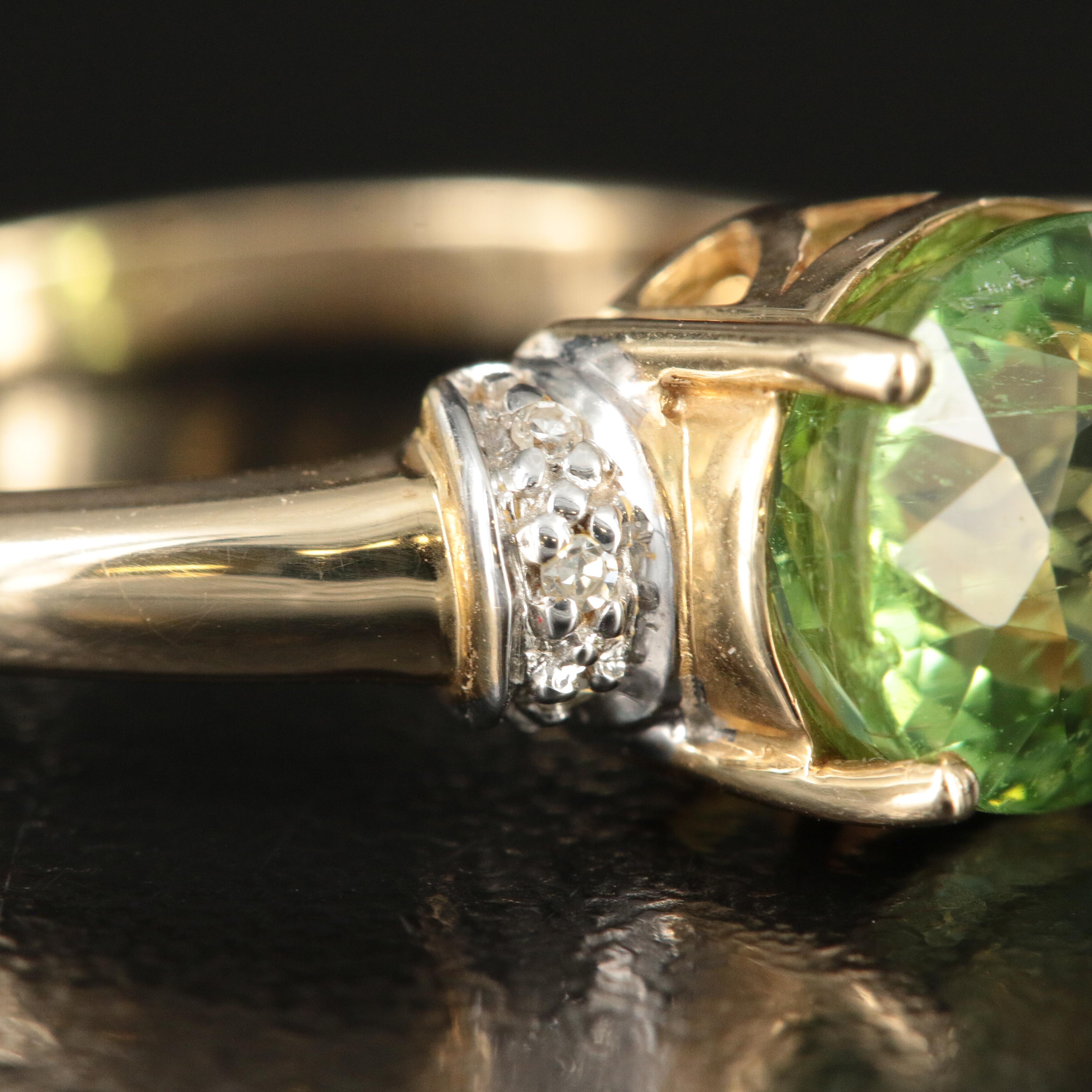 14K 2.75 CT Tourmaline and Diamond Ring