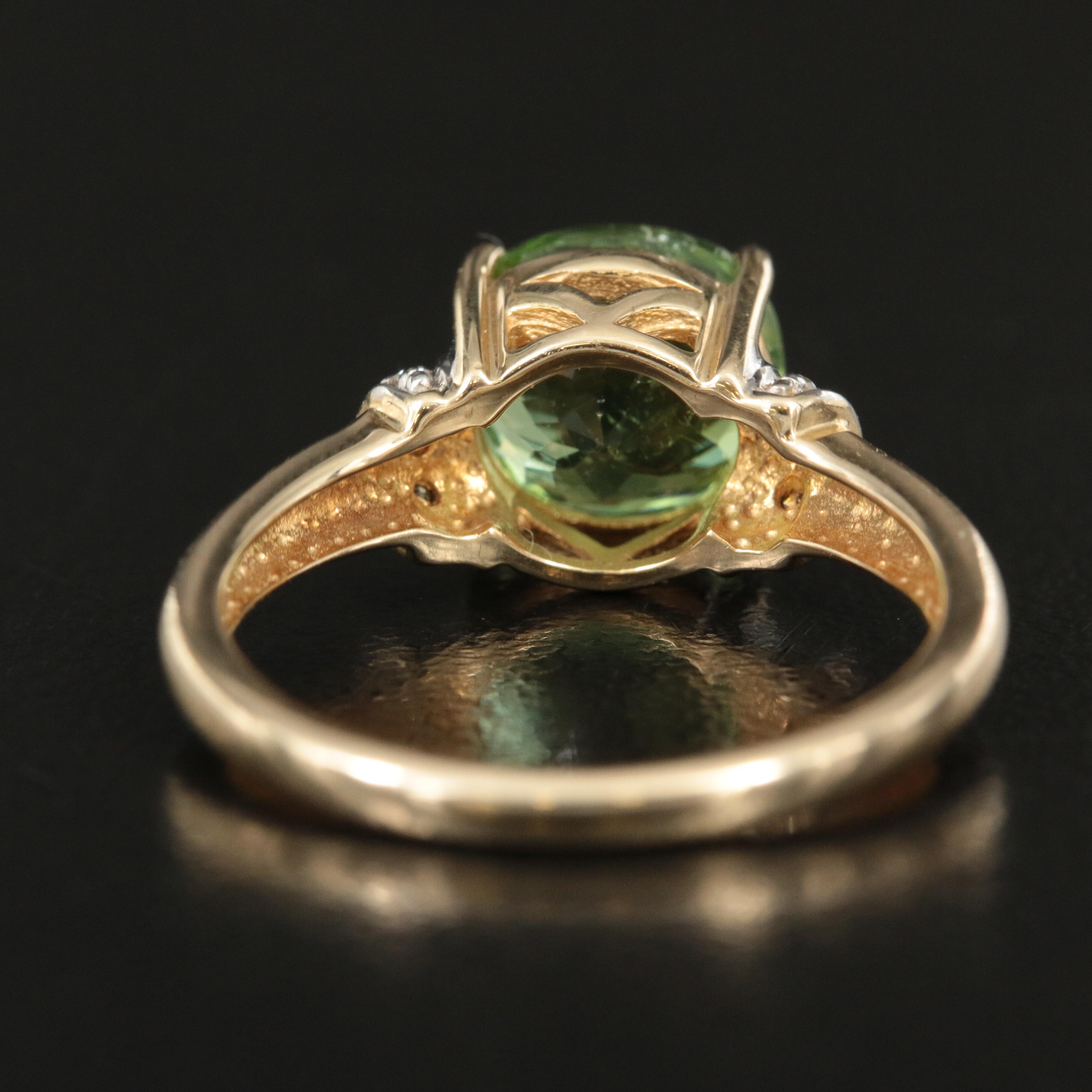 14K 2.75 CT Tourmaline and Diamond Ring