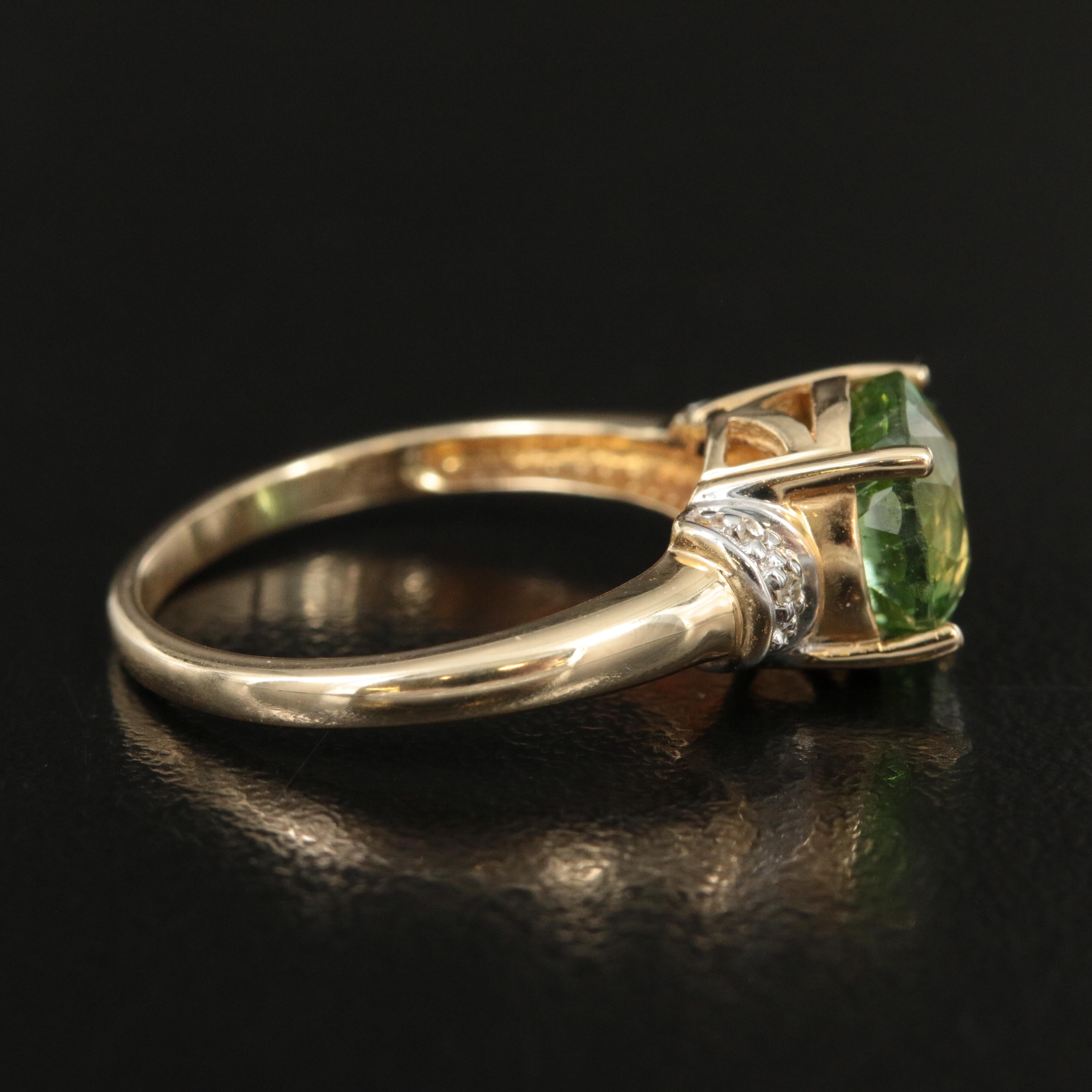 14K 2.75 CT Tourmaline and Diamond Ring
