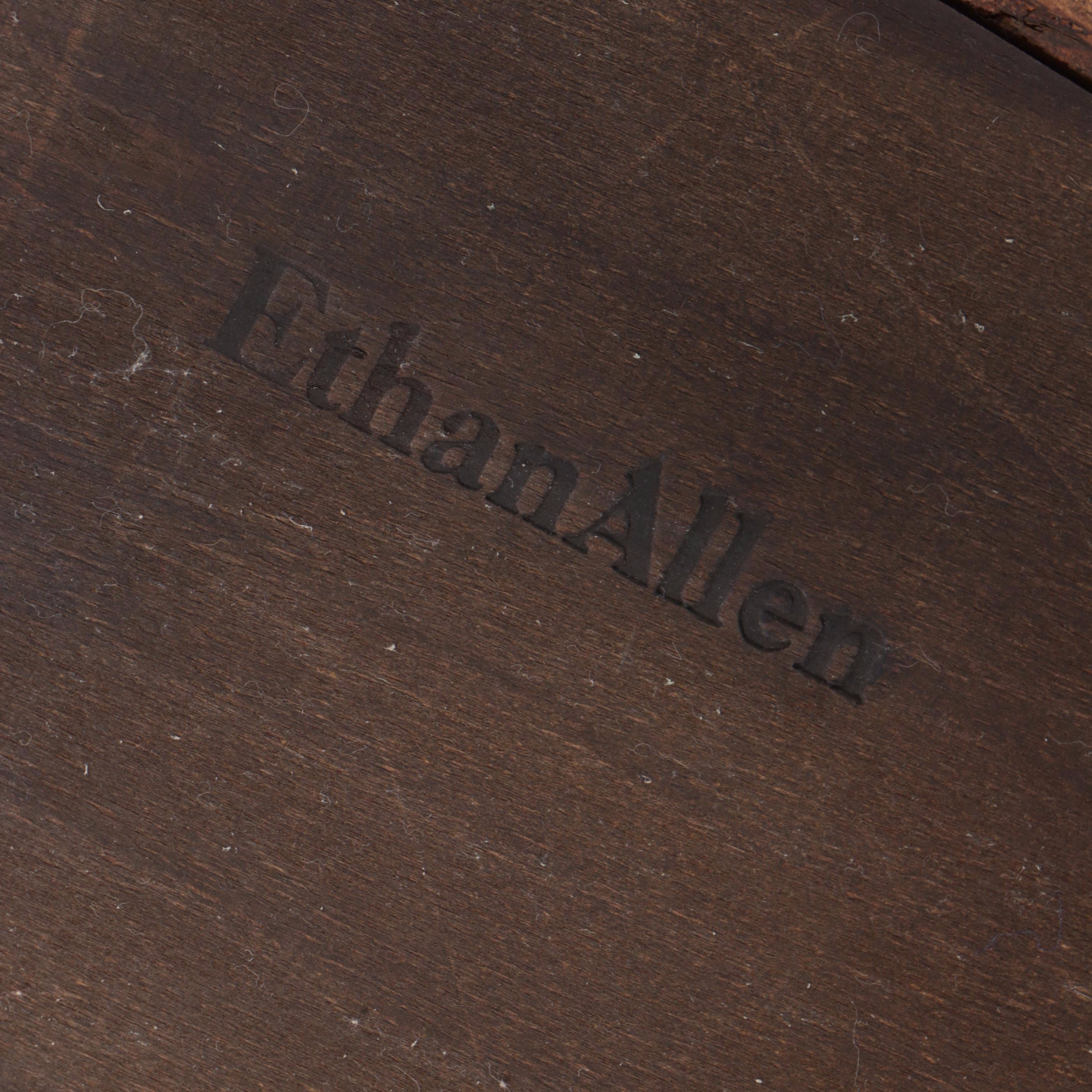 Ethan Allen Jacobean Style Oak Barley-Twist Hexagonal Side Table